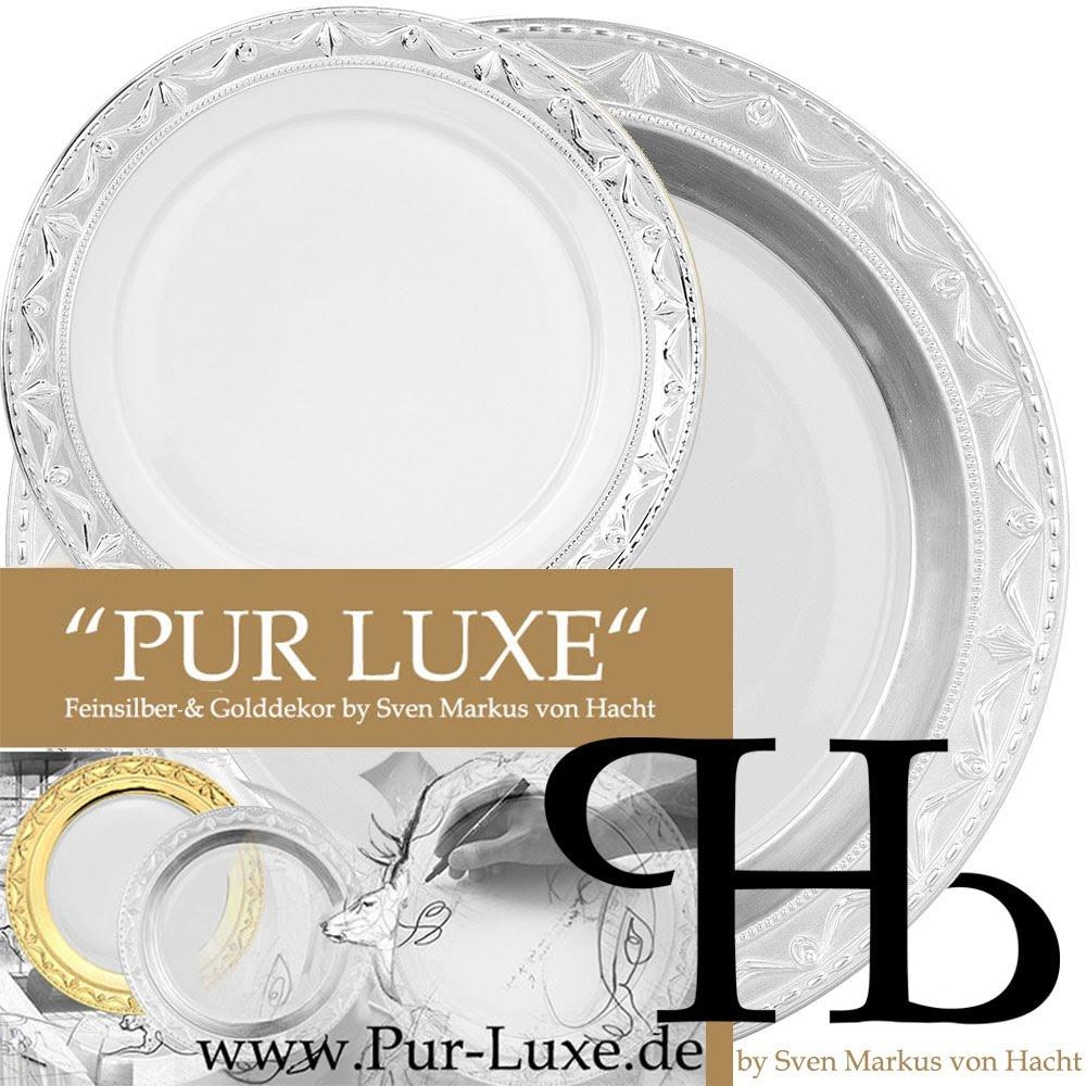 Luxusdekor "Pur Luxe" Silber @SvenMarkusvonHacht Design de Noblesse auf dem #Kurland #Platzteller der KPM Berlin.   www.SvenMarkusvonHacht.com