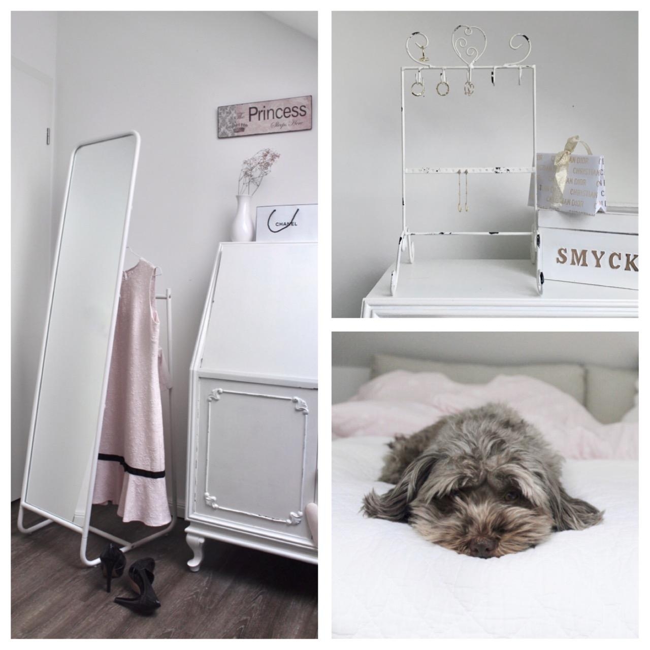 Mein #Lieblingsplatz ist mein Schlafzimmer #home #smycken#scandistyle#pink#white #wood#bedroom#hund#meetthecommunity