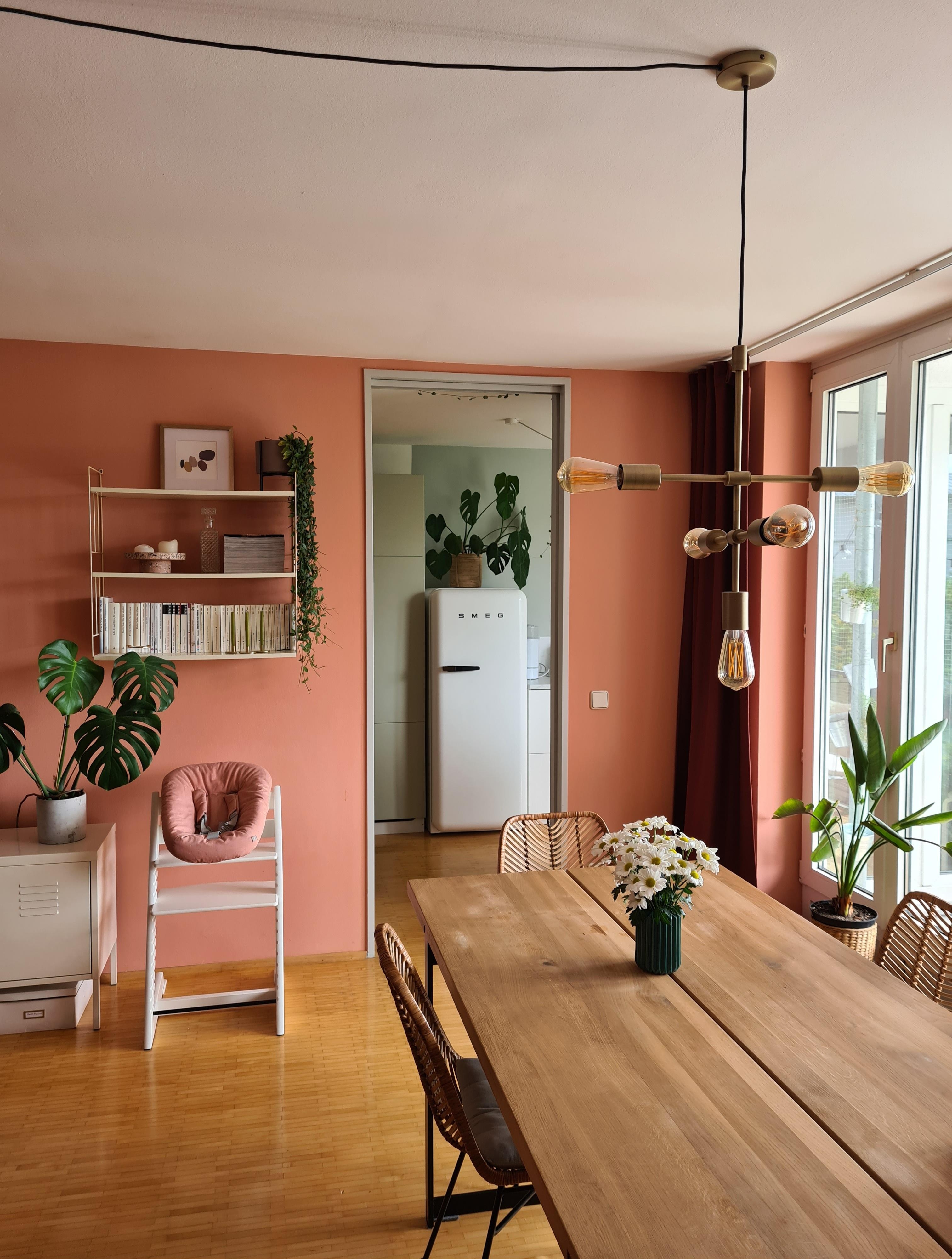 Mein #lieblingsraum ist das 'leberkäsfarbene' #wohnzimmer/#esszimmer mit Blick in die graugrüne #küche #livingchallenge