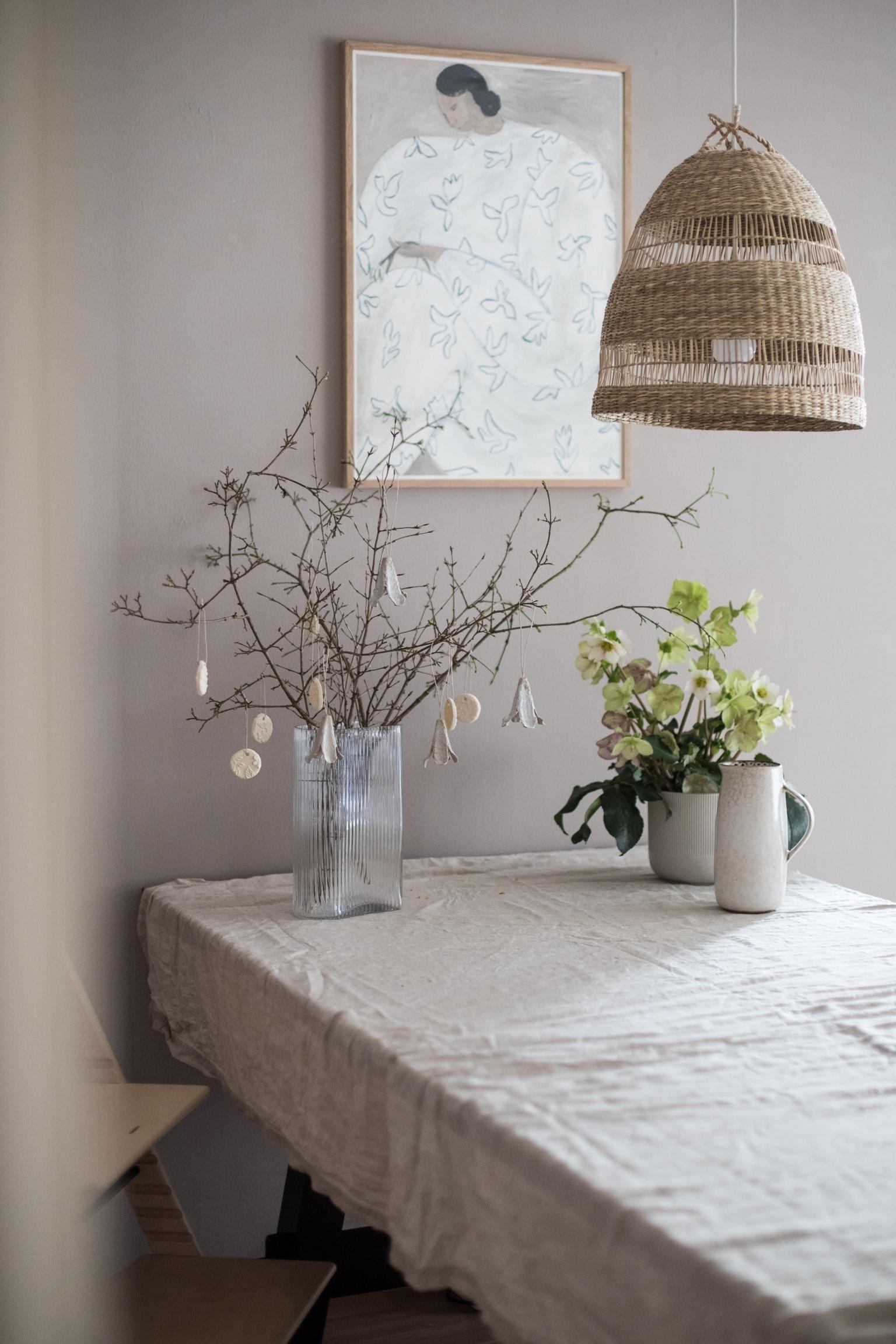 Minimalistische Frühlingsdekoration DIY und Upsycling #wohnzimmer #minimalism #wohnen #dekorieren