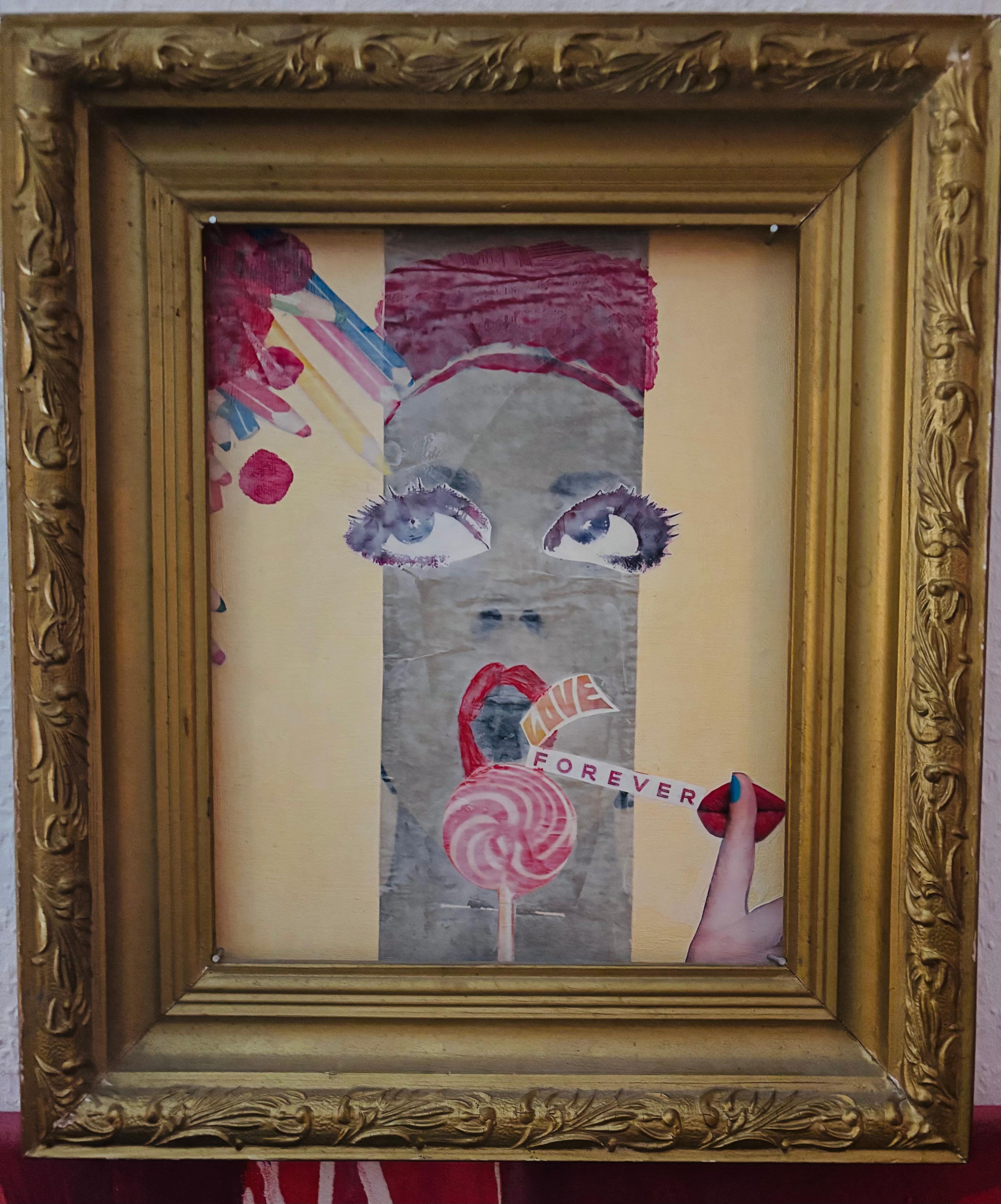 #Mixedmedia im Rahmen vom Sperrmüll, meine kreative Flur-Deko 