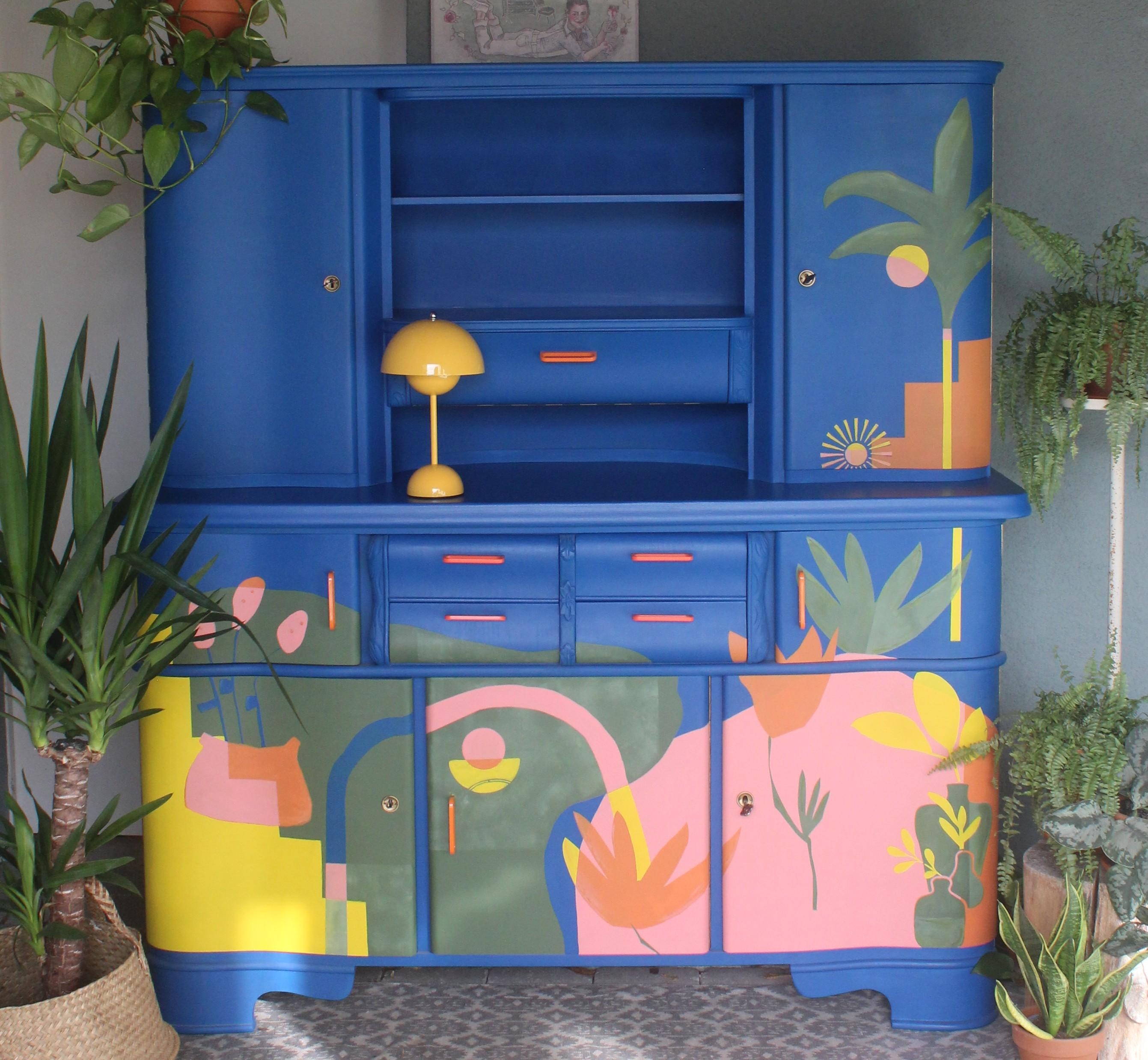 #modernesKüchenbuffet #upcycling #abstrakt #kreidefarbe 