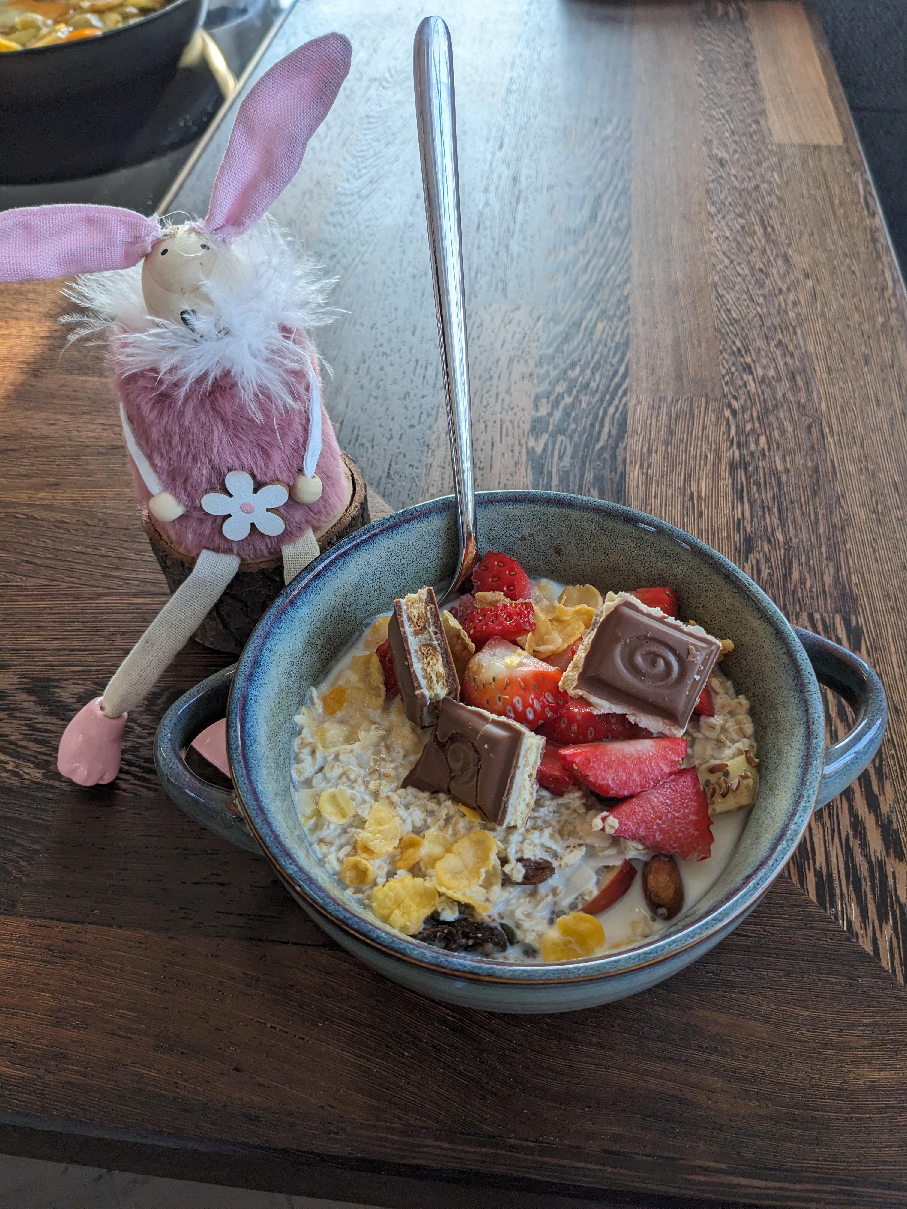 Müsli Bowl 😋🍫🍐🐇

#frühstück #schokolade #ostern #osterhase