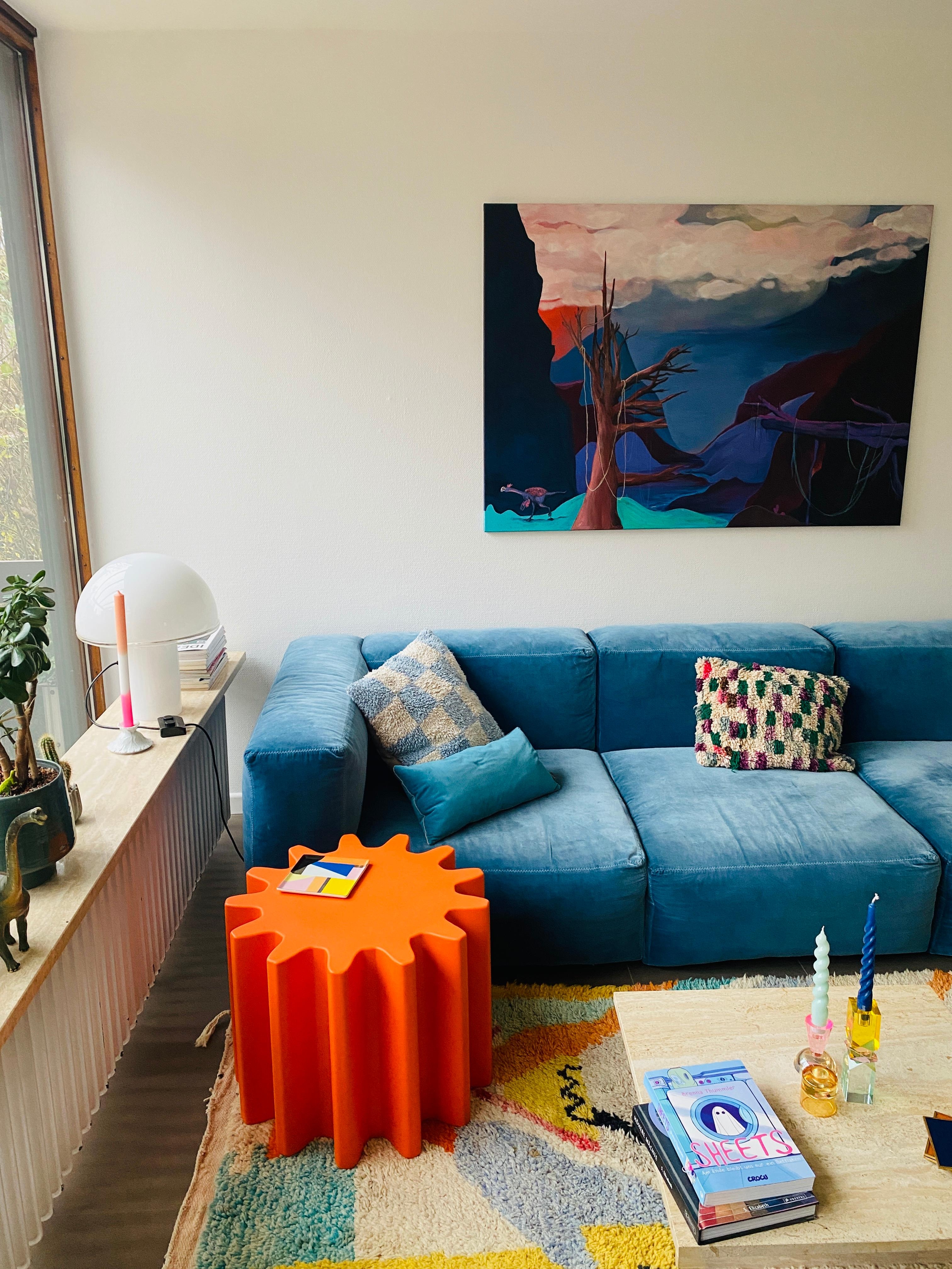 Neue #kunst über der Couch 
#wohnzimmer #sofa #blau  