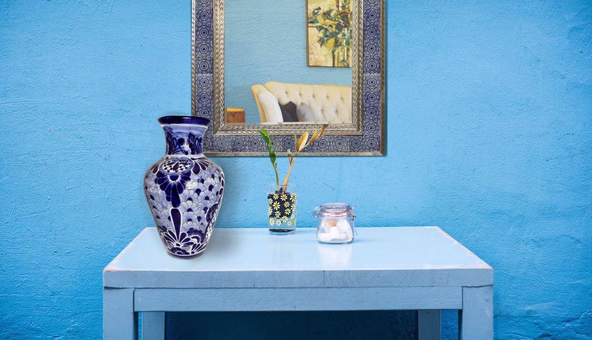 Nuancen in #blau für seelische Tiefe im #raum - Mexico@Home > burroazul.de #interior #deko #dekoration #schönerwohnen