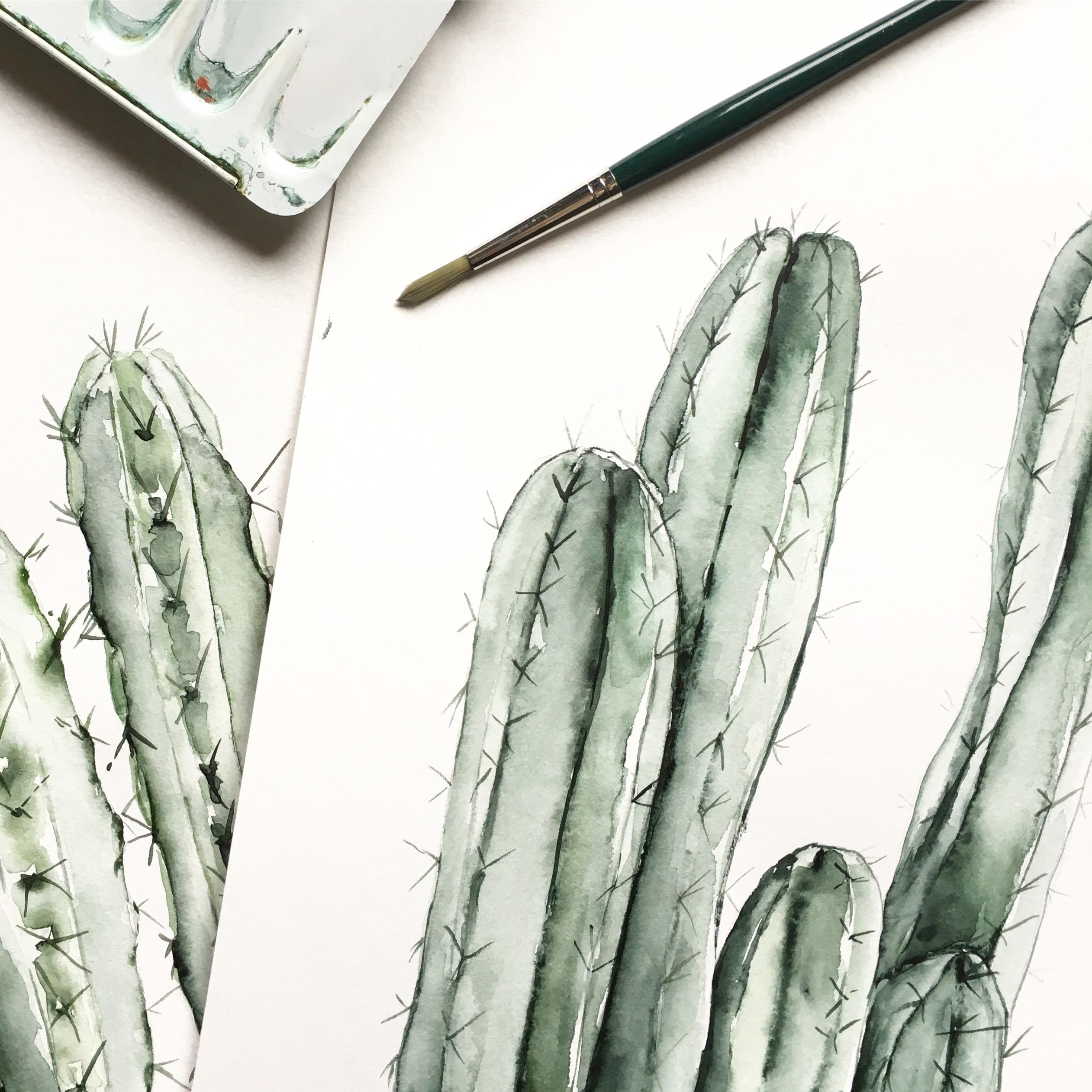 Paint and relax #kaktus #urbanjungle #diy #handmade #watercolor #schreibtisch #print