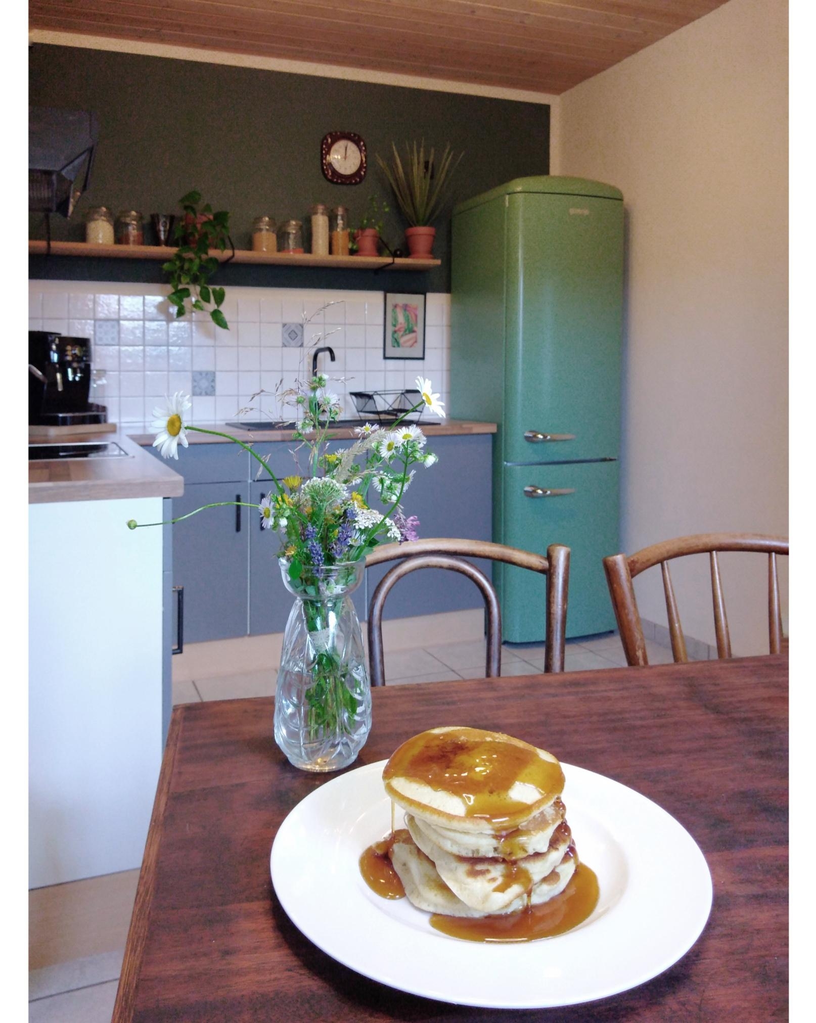 Pancakes dürfen am Wochenende auf einem #frühstücktisch nicht fehlen. 🥞💚 #foodchallenge 
