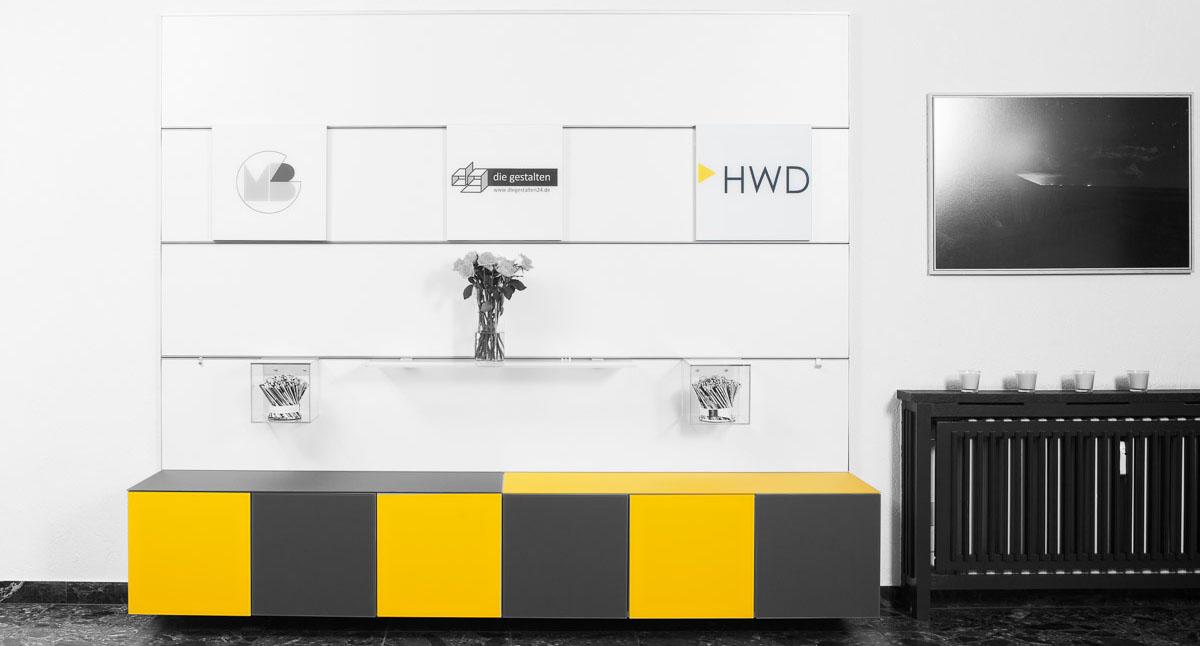 Paneelsystem Corperate Design #wohnwand #empfangsbereich ©HWD GmbH