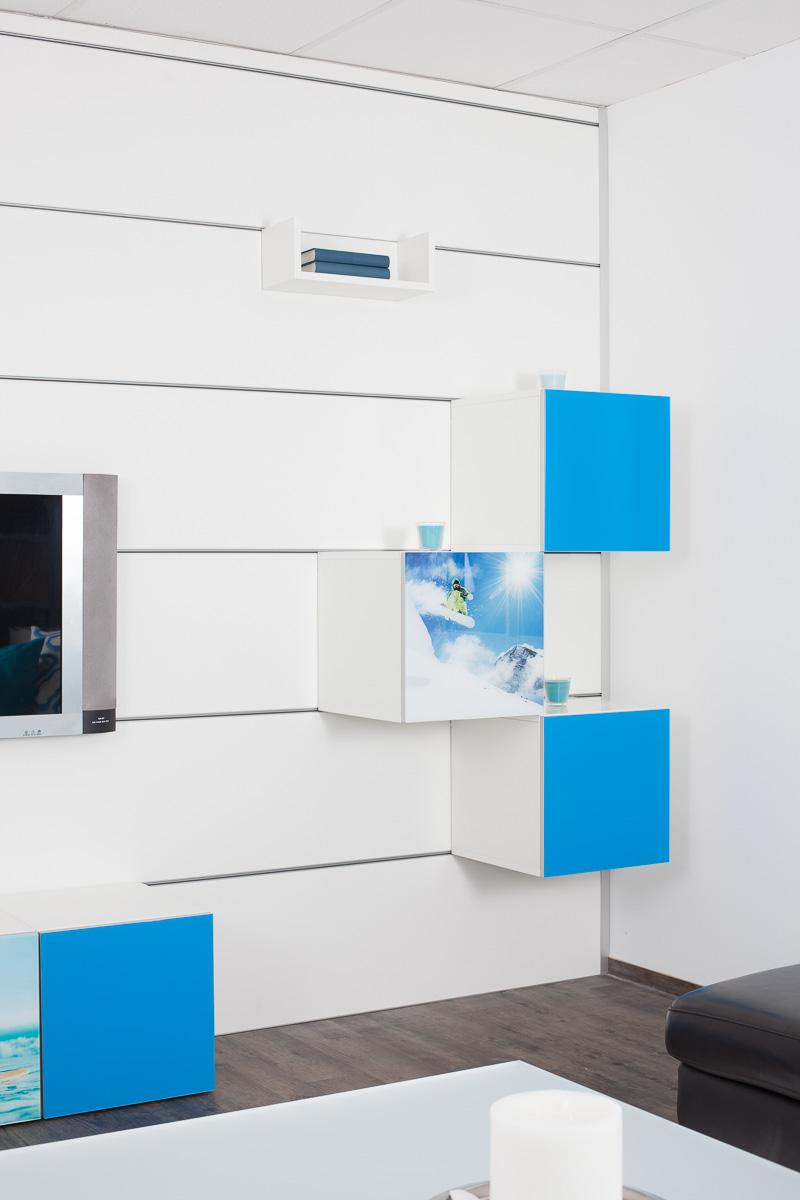 Paneelsystem Wohnzimmer #wohnwand #empfangsbereich ©HWD GmbH