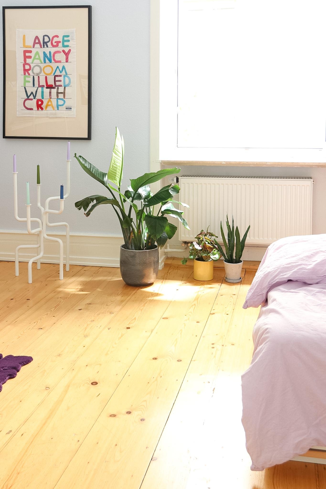 #Pflanze #Couchliebt #Couchstyle #Flieder #Dielenboden #Altbau #Schlafzimmer #Pastell #Hellblau #Sonne