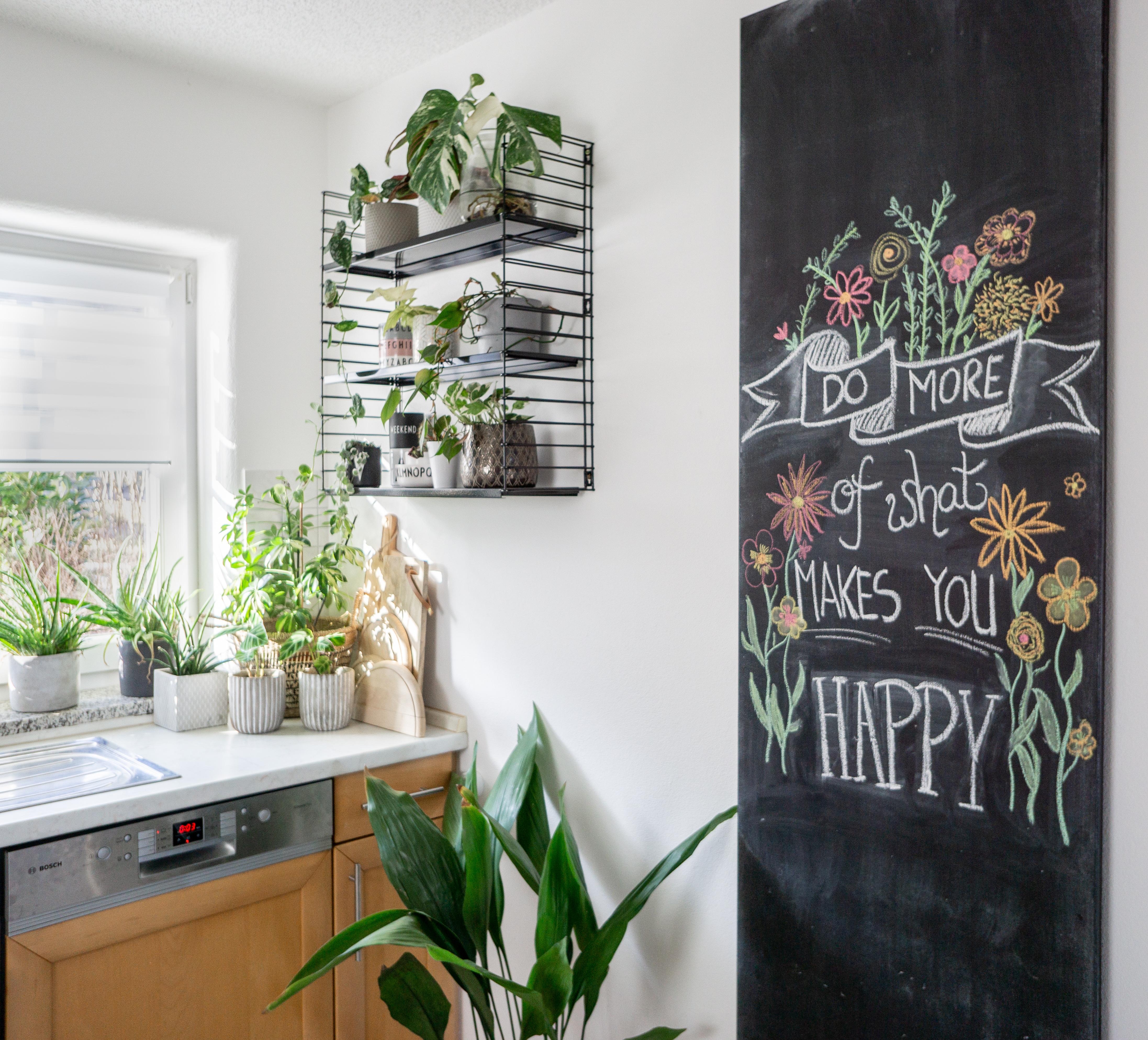 #pflanzenliebe auch in der #küche #solebenwir #zuhauseistesamschönsten #zuhause #tafelwand