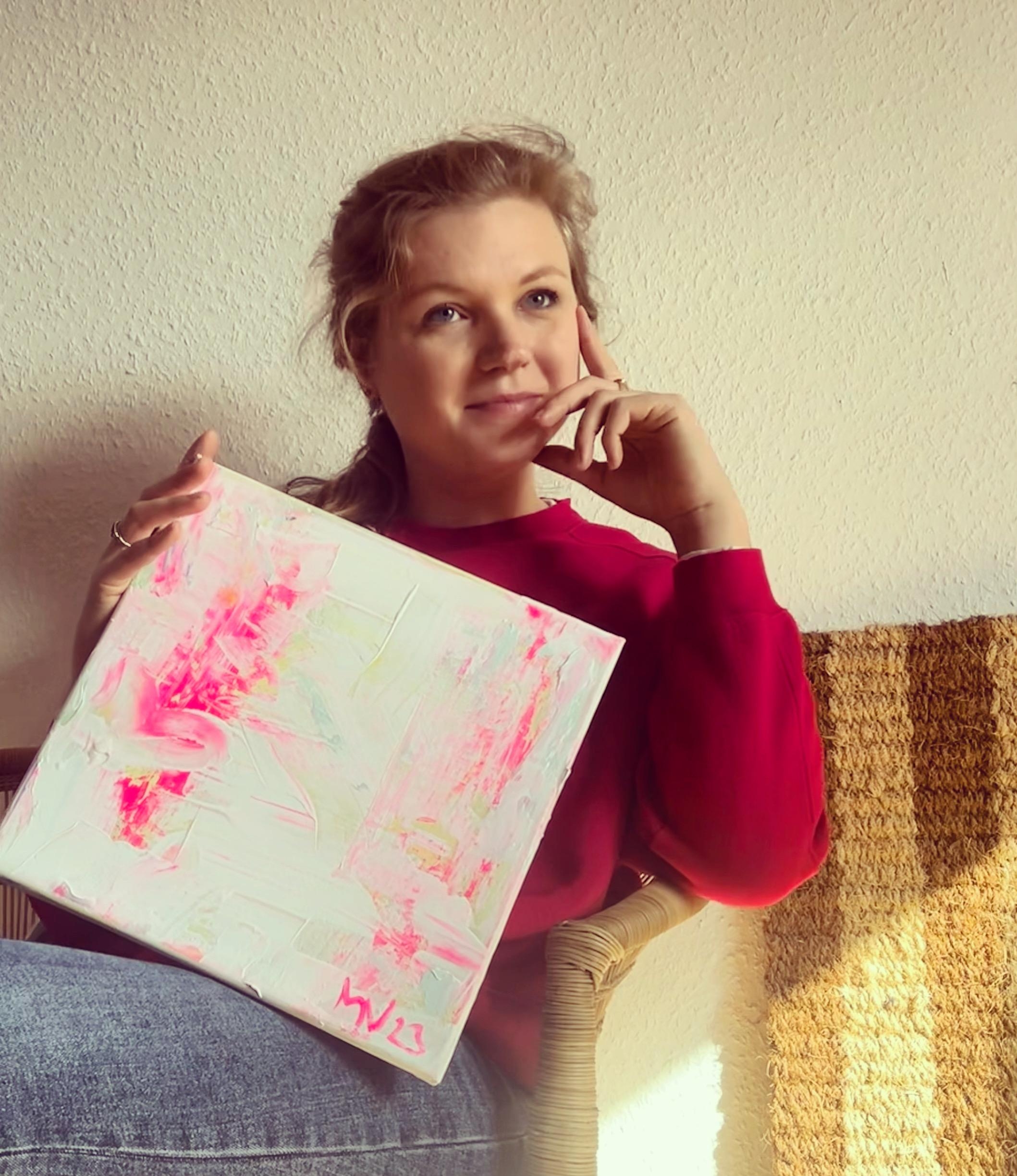 Portrait und Painting #kunst #abstraktart #art #pink 