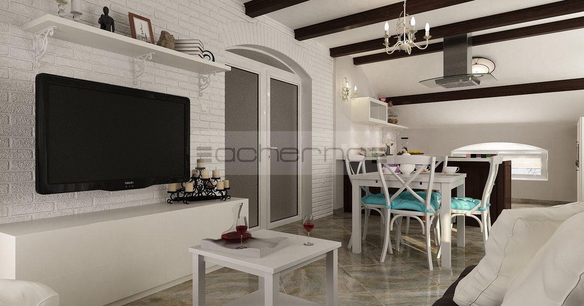 Raumgestaltung Sommerhaus in Türkis und Weiß #wohnzimmer #raumdesign #raumgestaltung #innenarchitektur ©Acherno
