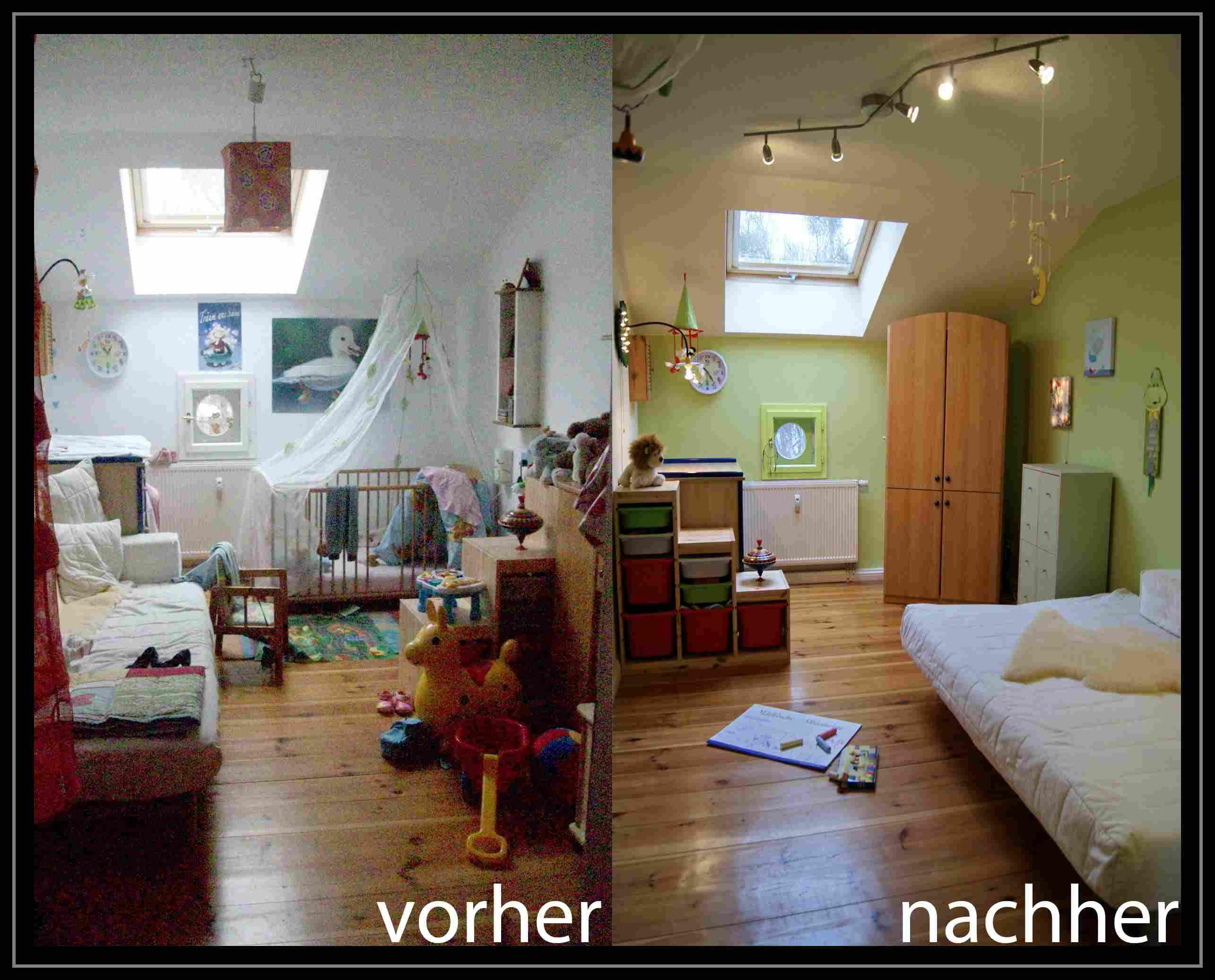 ReDesign Kinderzimmer #kinderbett #grünewandfarbe ©artenstein