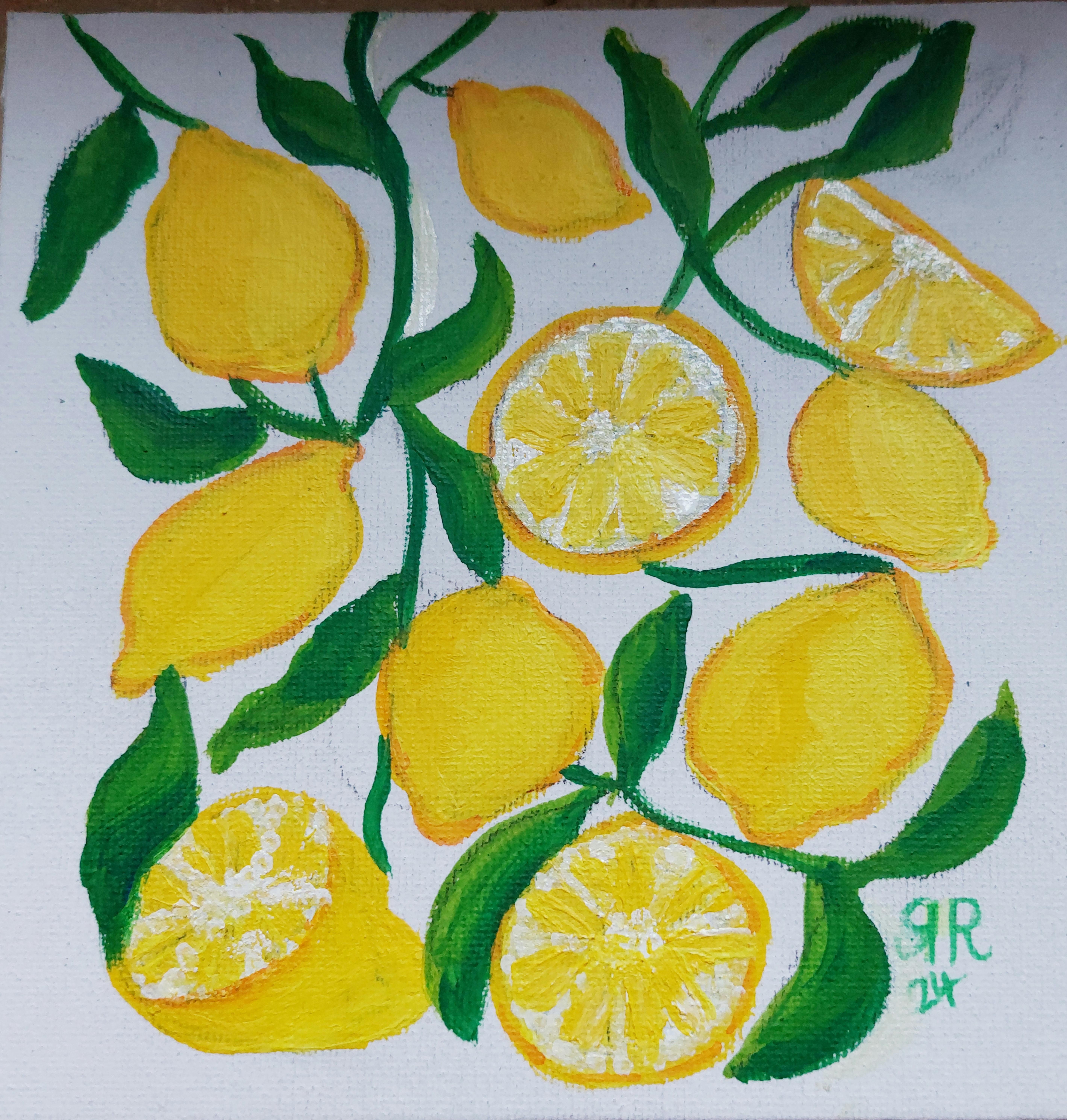 🍋Saftige Zitronen gefällig ? #sommerfeeling 🍋 #dolcevita 
#art #zitronengelb #bellaitaly  #bilderdeco #sommervibes #instagram/art_by_rena 
