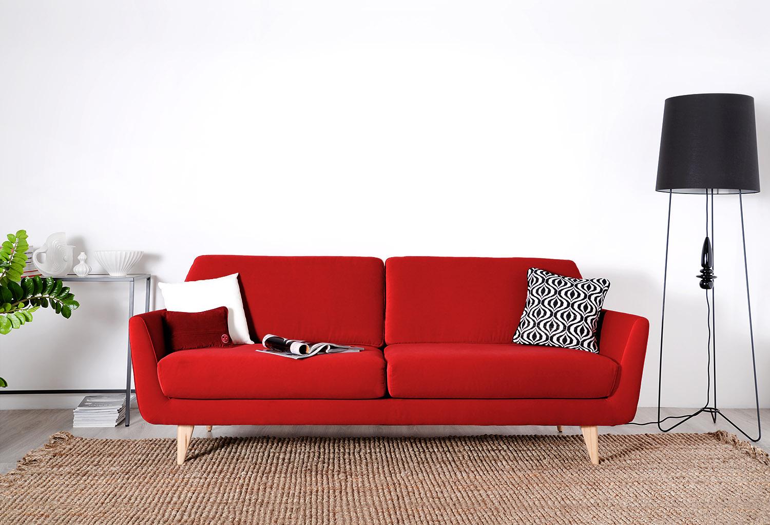 Samt-Sofa "Mathisen" #sofa #minimalistisch #samtsofa #skandinavischesdesign ©Von Wilmowsky