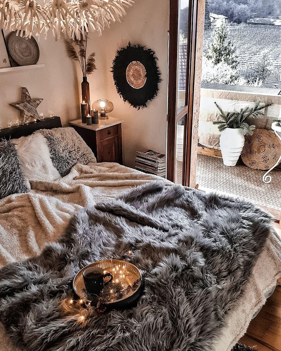 #schlafzimmer #bett #couchliebt #interior #boho #hygge #cozy