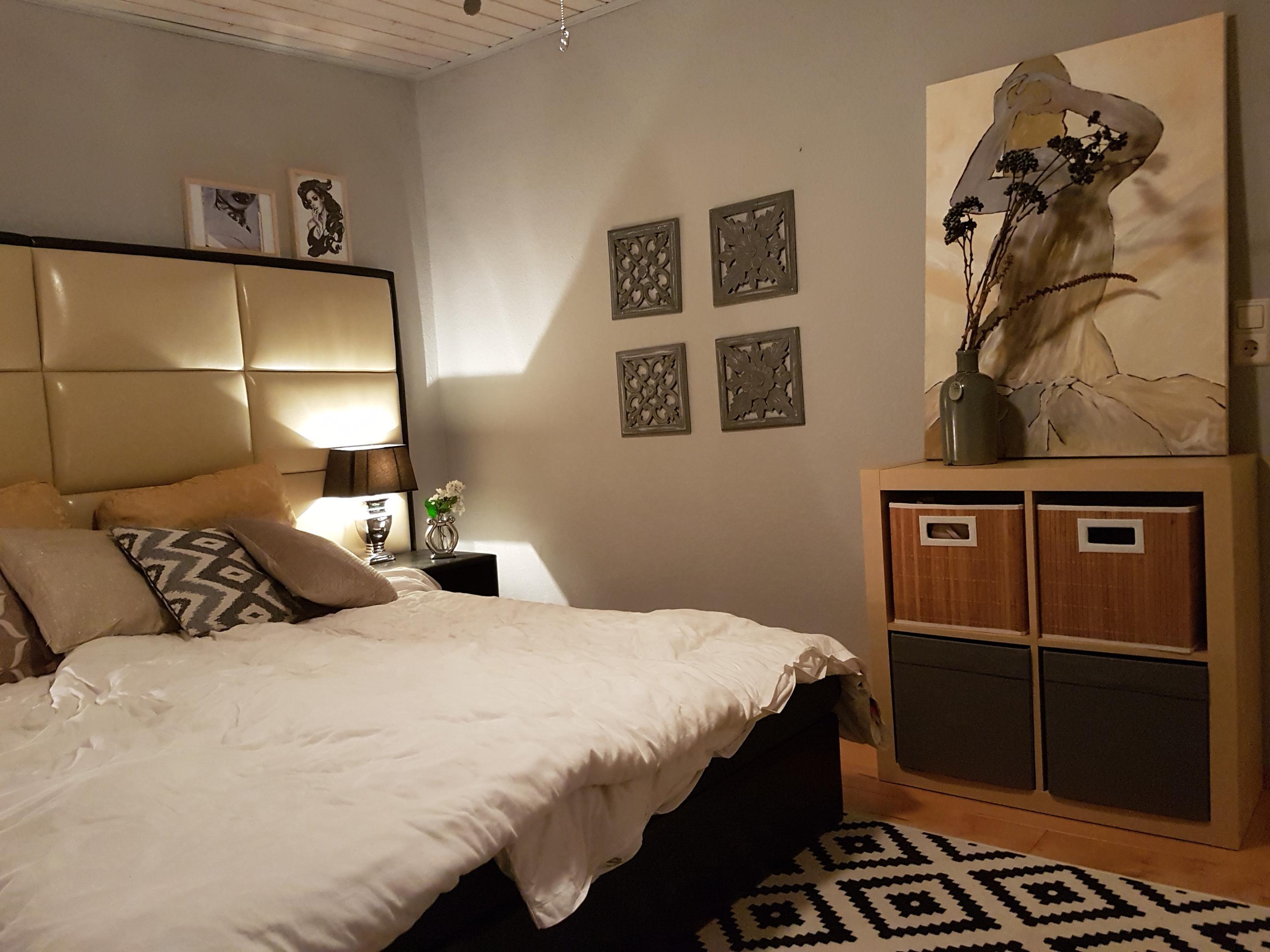 Schlafzimmer Creme grau #rautenmuster ©Anneken145
