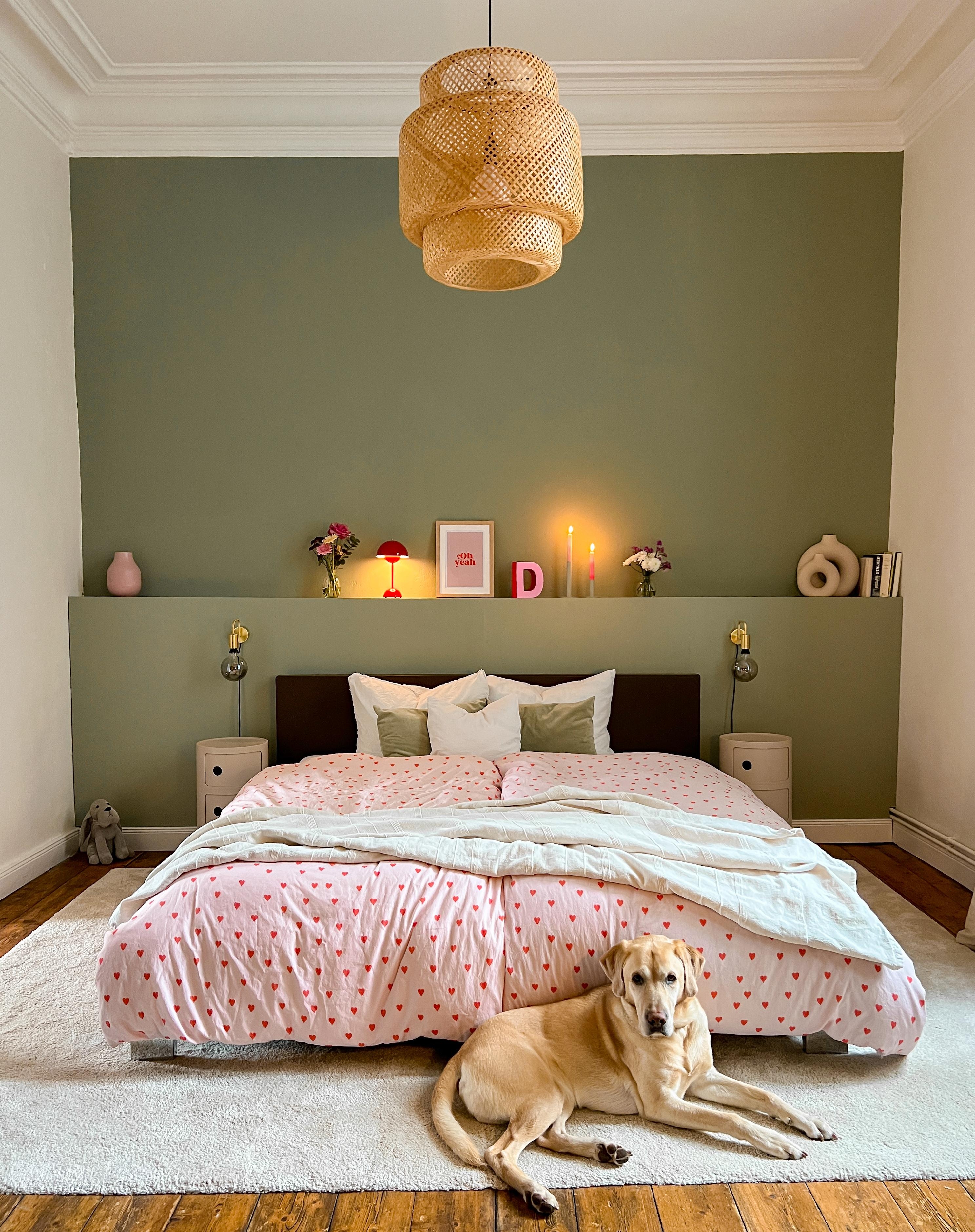 #schlafzimmer #rosa #grün