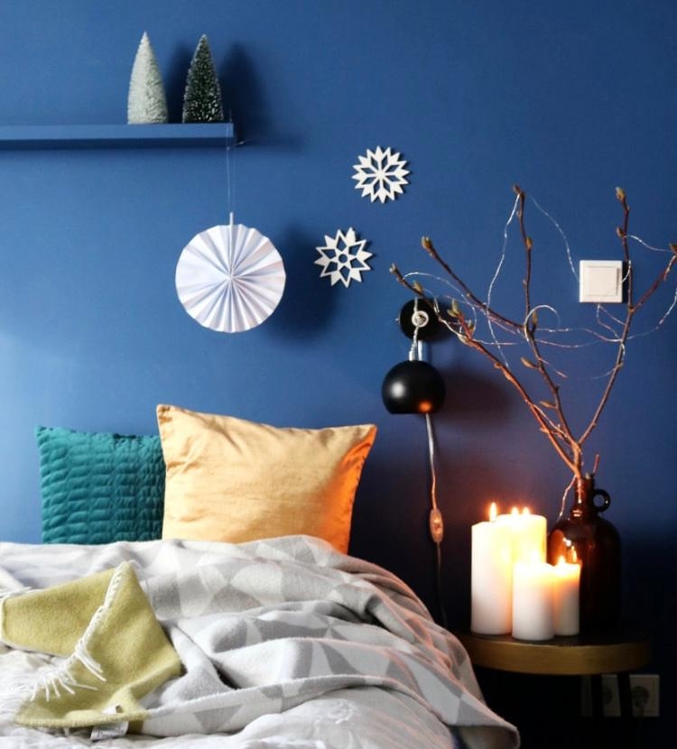 #schlafzimmer #xmasdeko #weihnachtsdeko #blau #interior #cosy #hygge #magnolia #xmas #dekoliebe