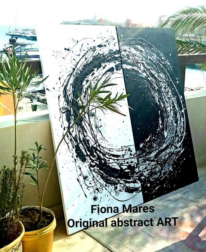 Sooo schön und außergewöhnlich!
Moderne Kunst, abstrakte Malerei in Schwaz und Weiss von Künstlerin Fiona Mares 
#abstra