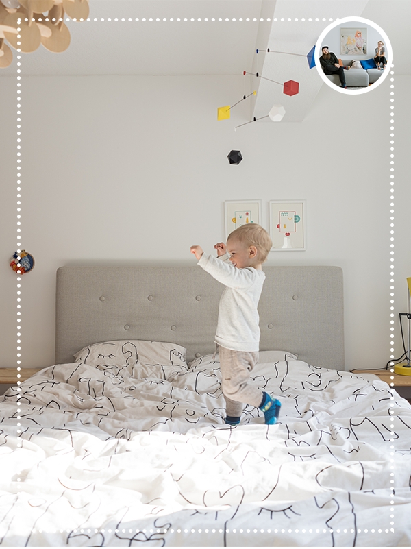 Spielwiese für Formen & Kind: Das Bett! Dazu kommen dezenten Farb-Highlights zum Einsatz > #nicenicenicestory