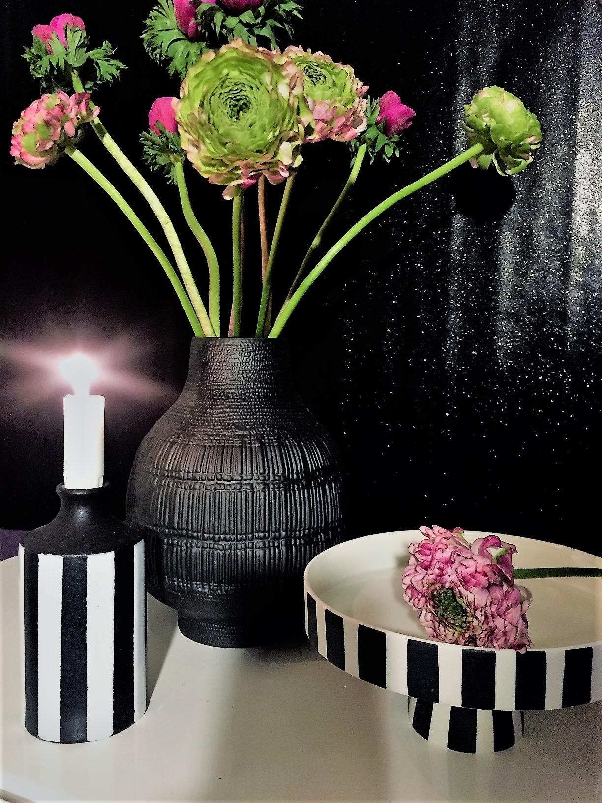 Streifen #Black&White #Keramik #Oyoy #Blumen #Vase #Rosenthal