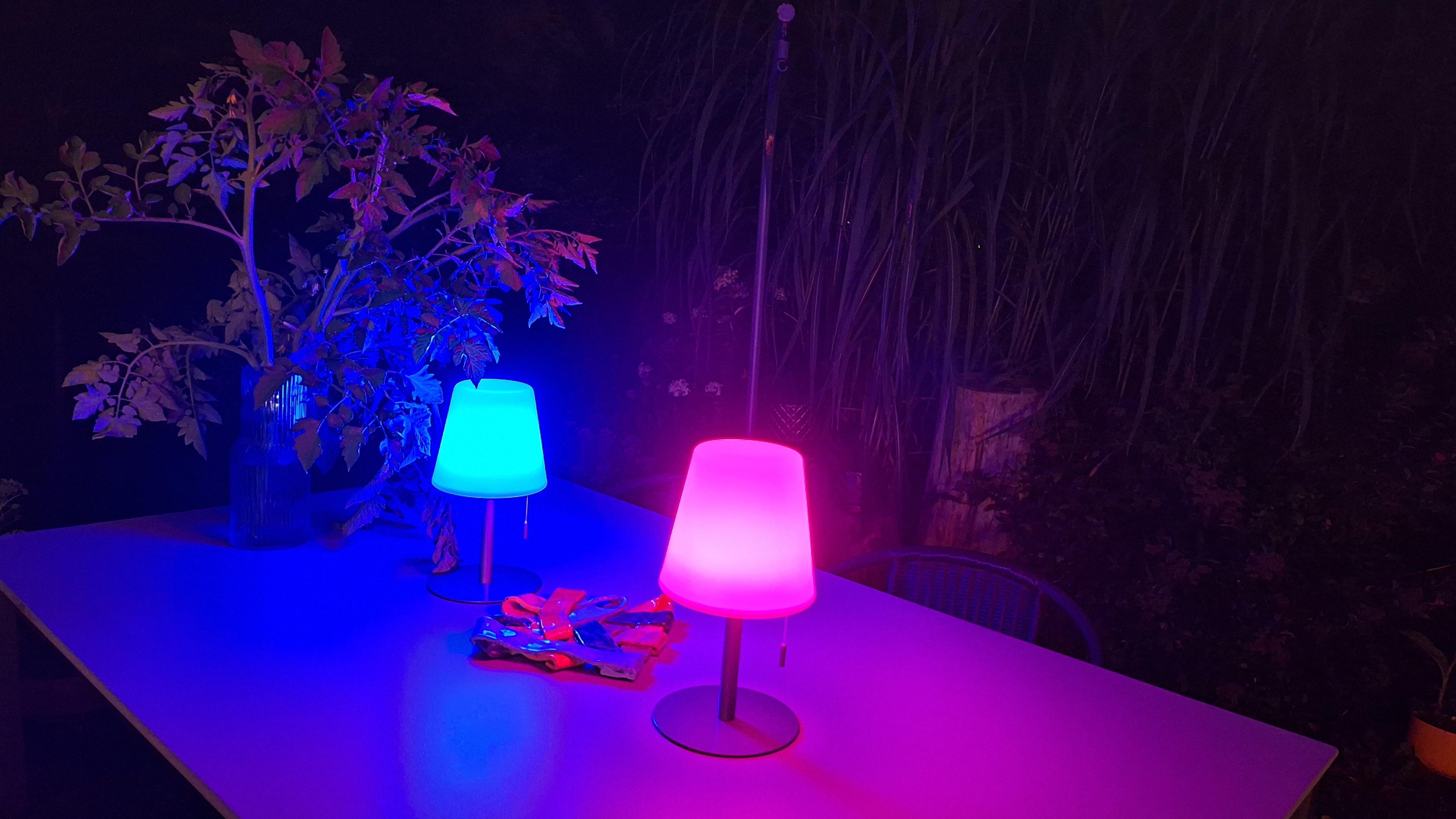 .Tomaten in der Vase.
#Abendstunden #Terasse #bunteLichter #Outdoorlampe #Gartenzuschnitt