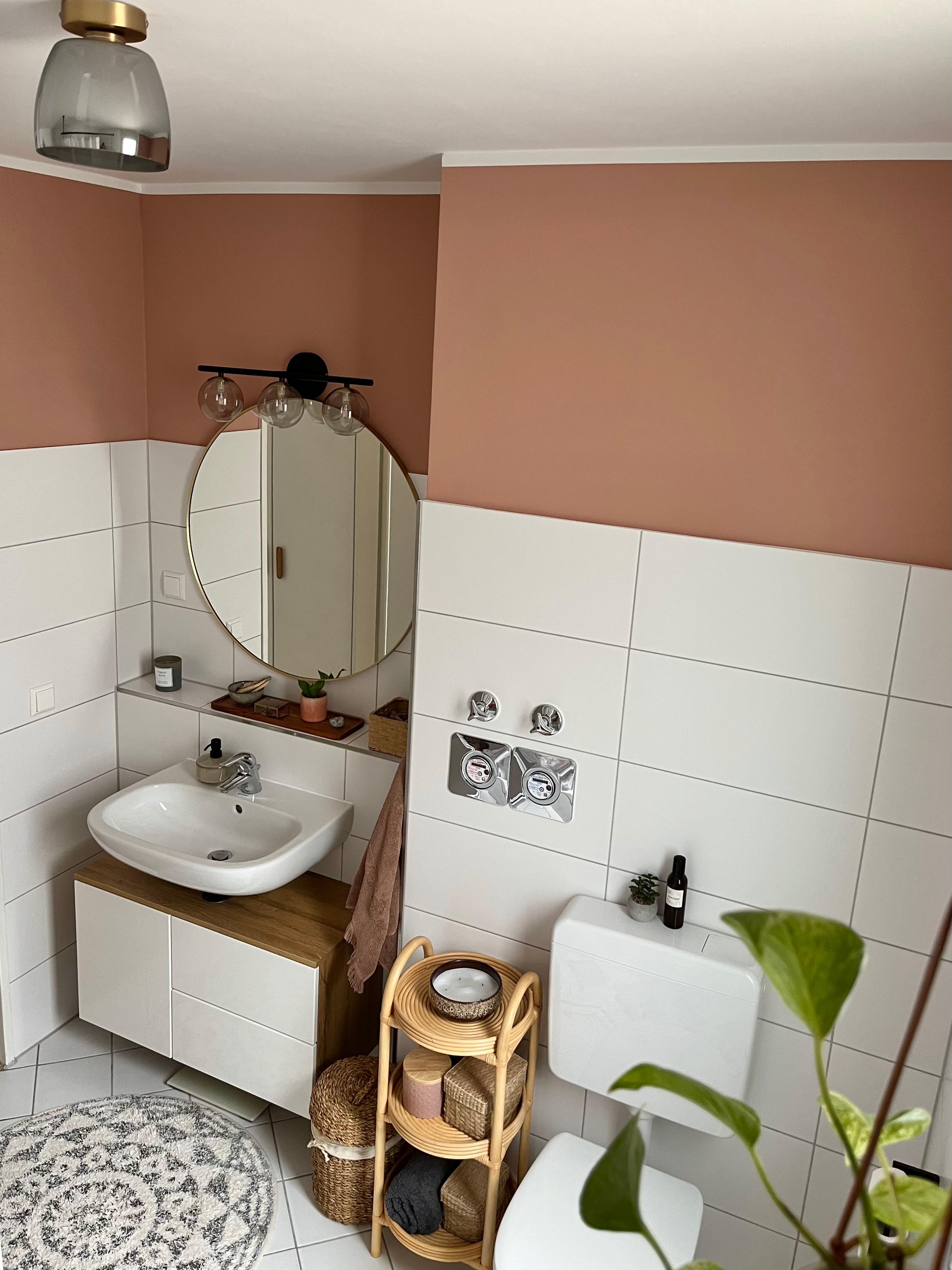 Trendfarbe Marokko von Schöner Wohnen 😍 Macht das Bad direkt wohnlicher 🙌 #mietwohnung #badezimmer #wandfarbe