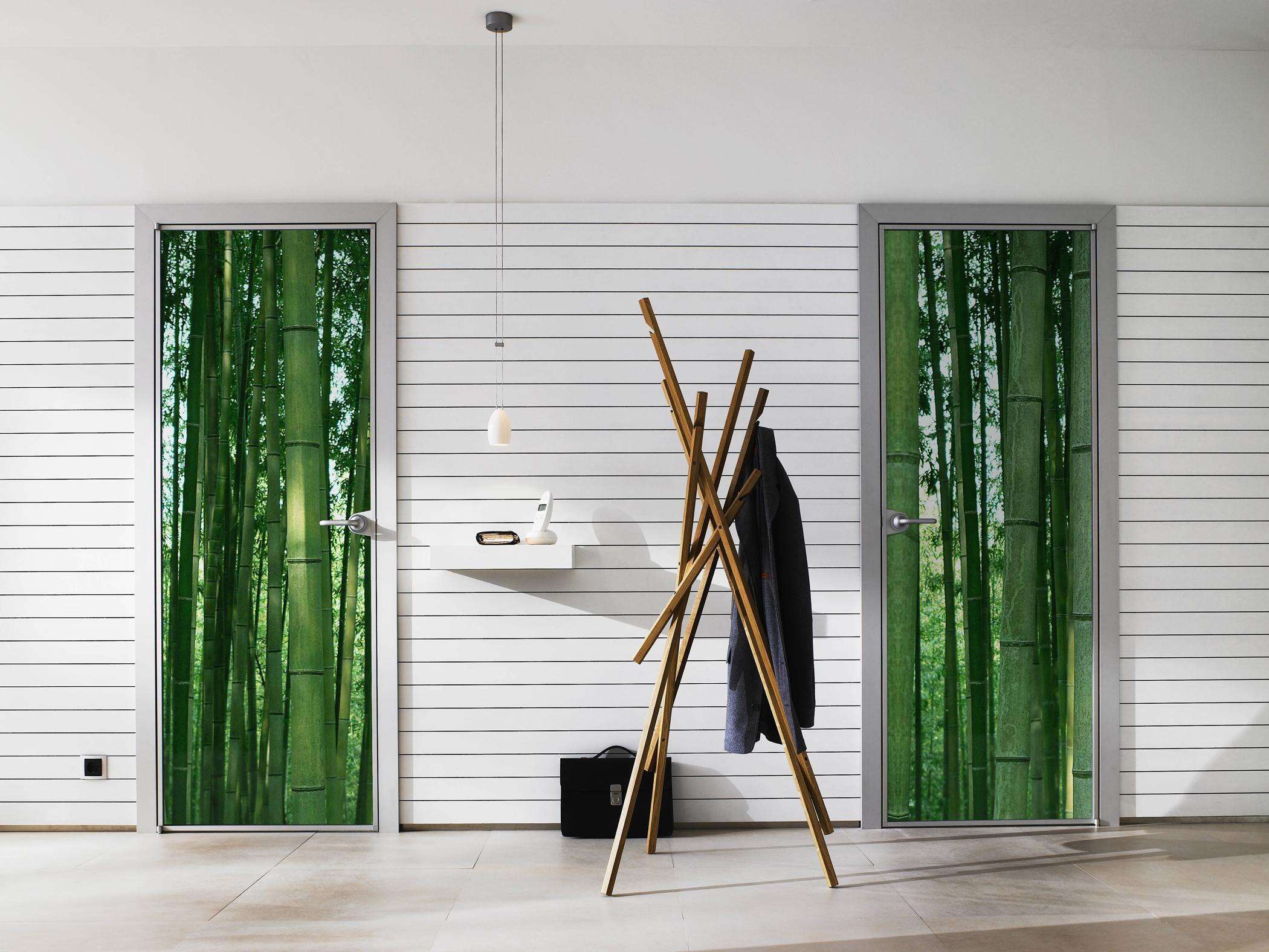 Türen mit Bambusmuster #bambus #flurbeleuchtung ©raumplus