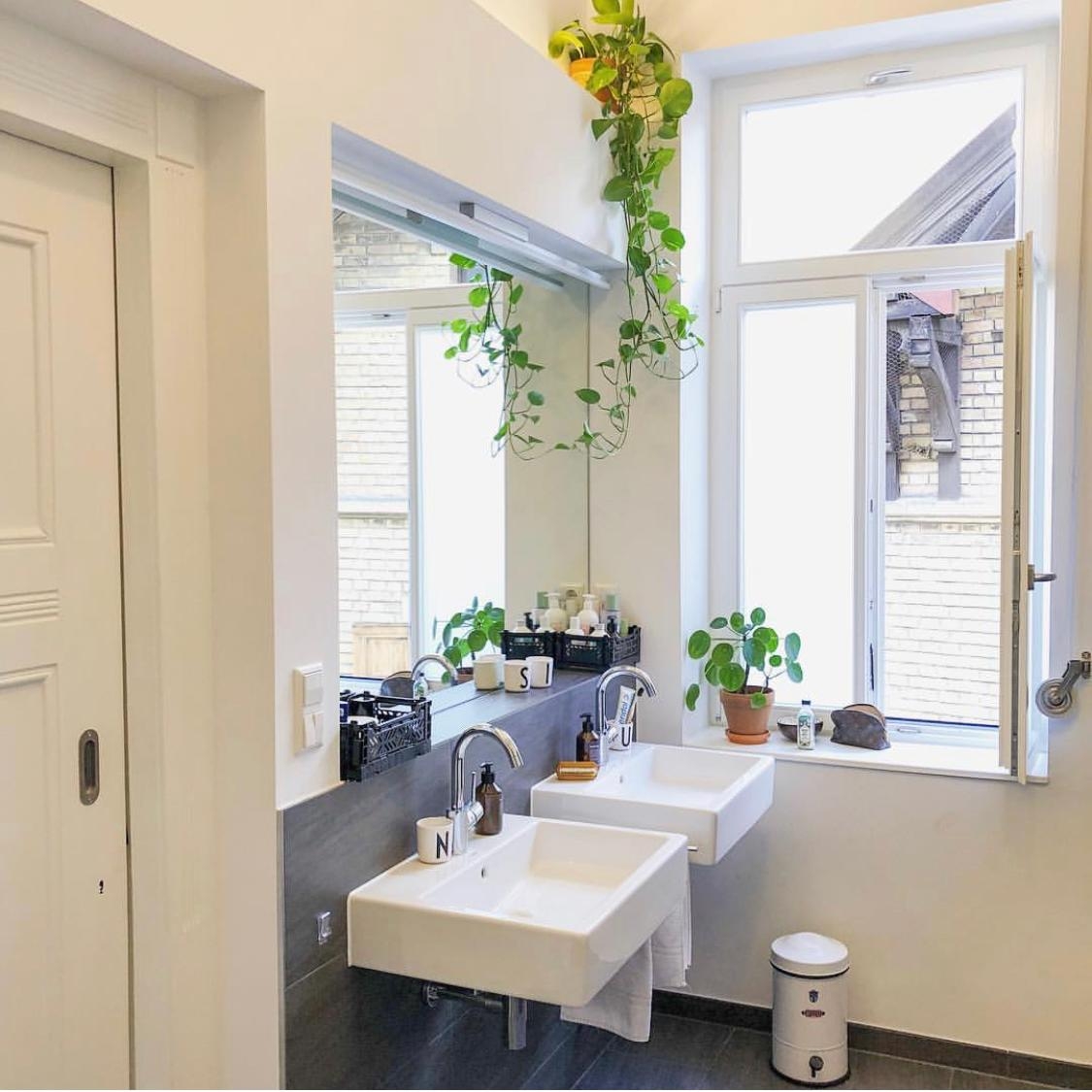 Unser Badezimmer..nicht spektakulär, dafür aber auch mit tollen hohen Wänden #livingchallenge #badidee #plants
