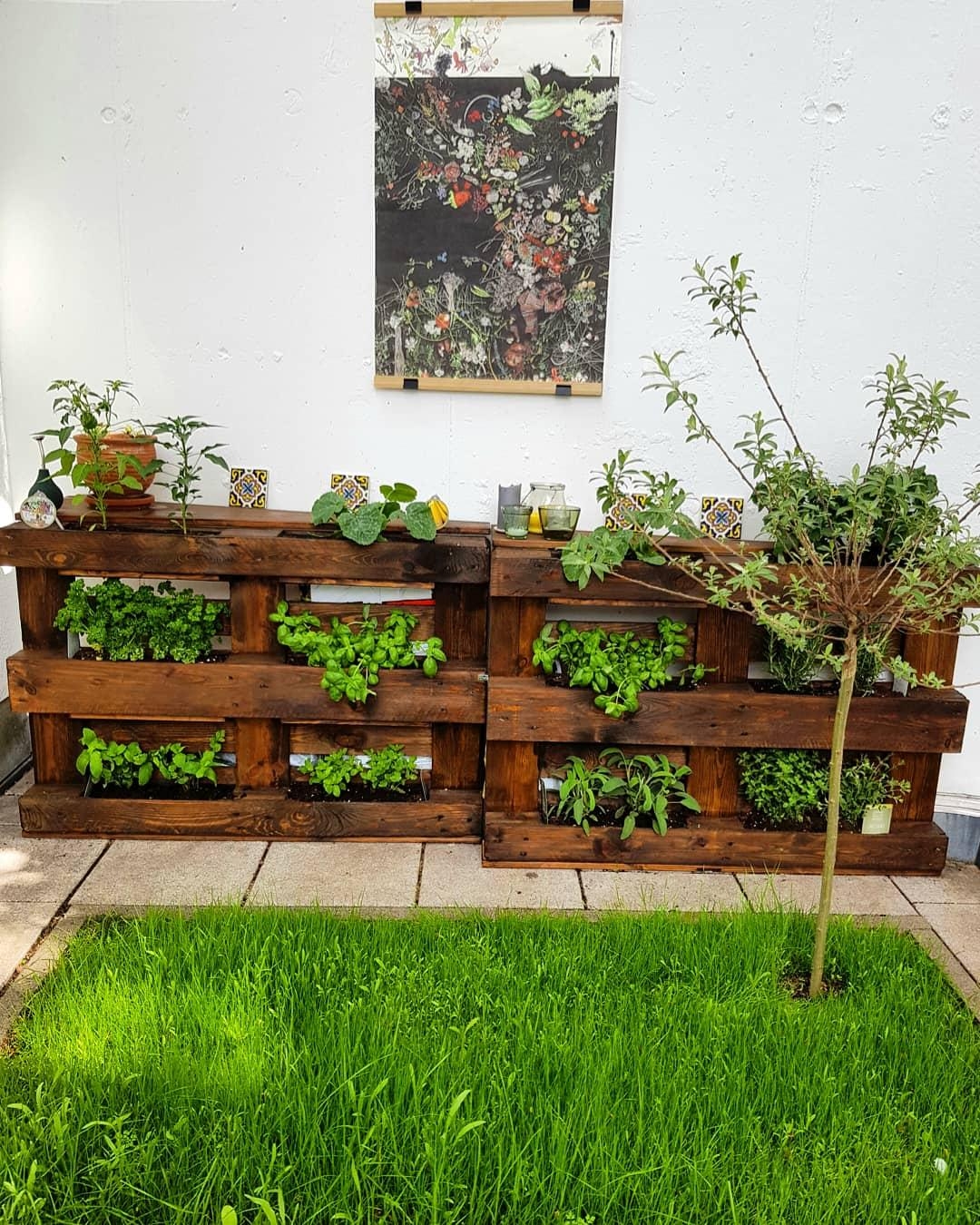 Unser letztes #DIY Projekt 
Kräuter- und Gemüsebeete, dahinter ist noch Platz zum verstauen