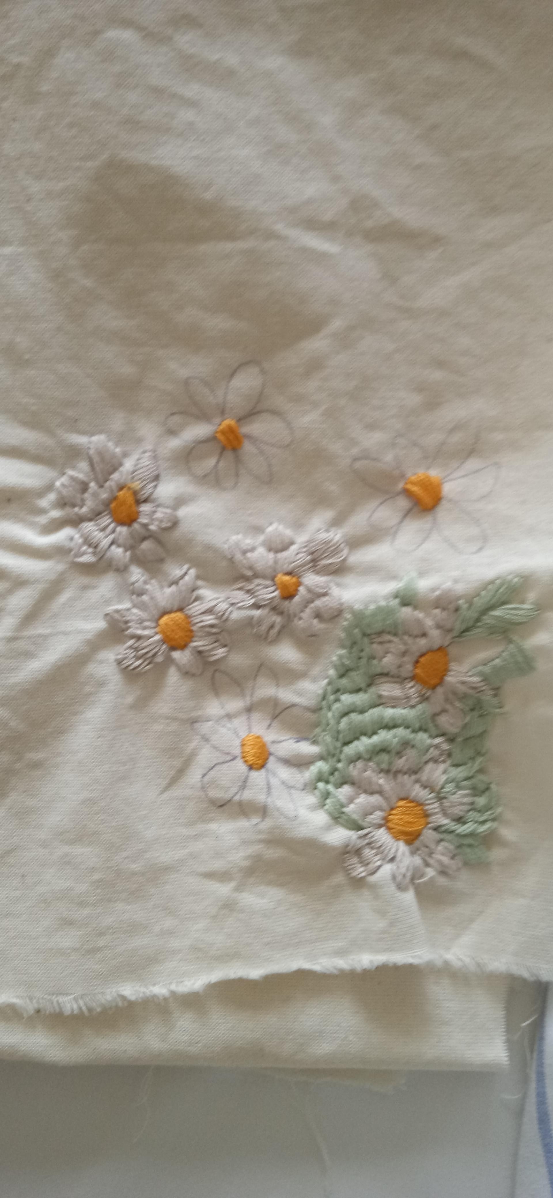Vielleicht wird es ein kleines Tischdeckchen # embroidery #iloveembroidery 🧵📍🌼