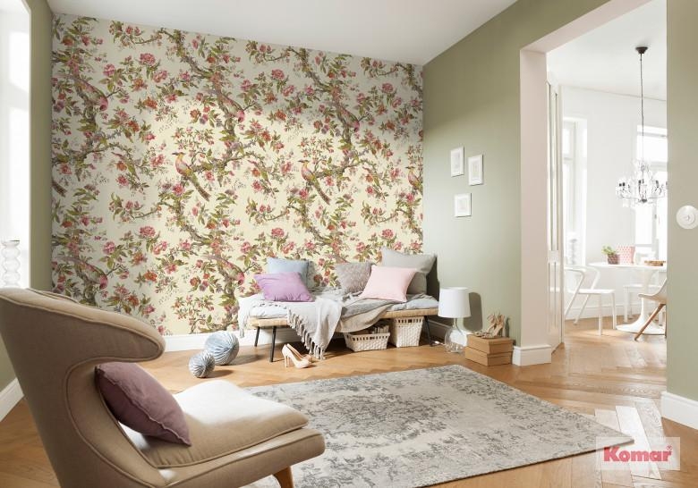 Vintage Vögel singen im Wohnzimmer. 
#fototapete #interiordesign #einrichtung #komar
