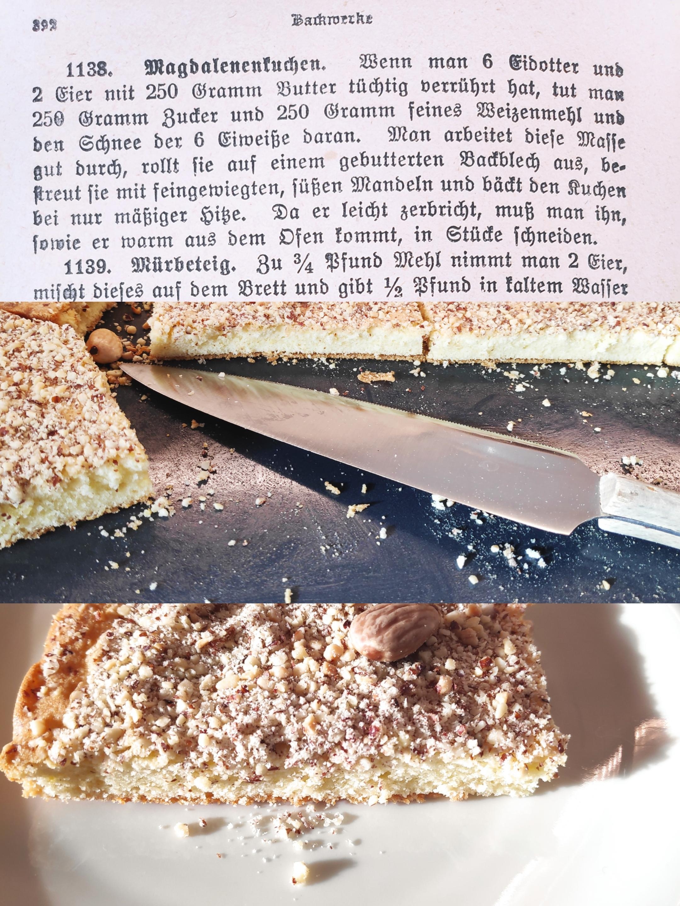 .Vor 100 Jahren. Nr. 5.
.Buch aufgeschlagen
.Gebacken.
.Von der ☀️ beschienen. #Magdalenenkuchen #Challenge