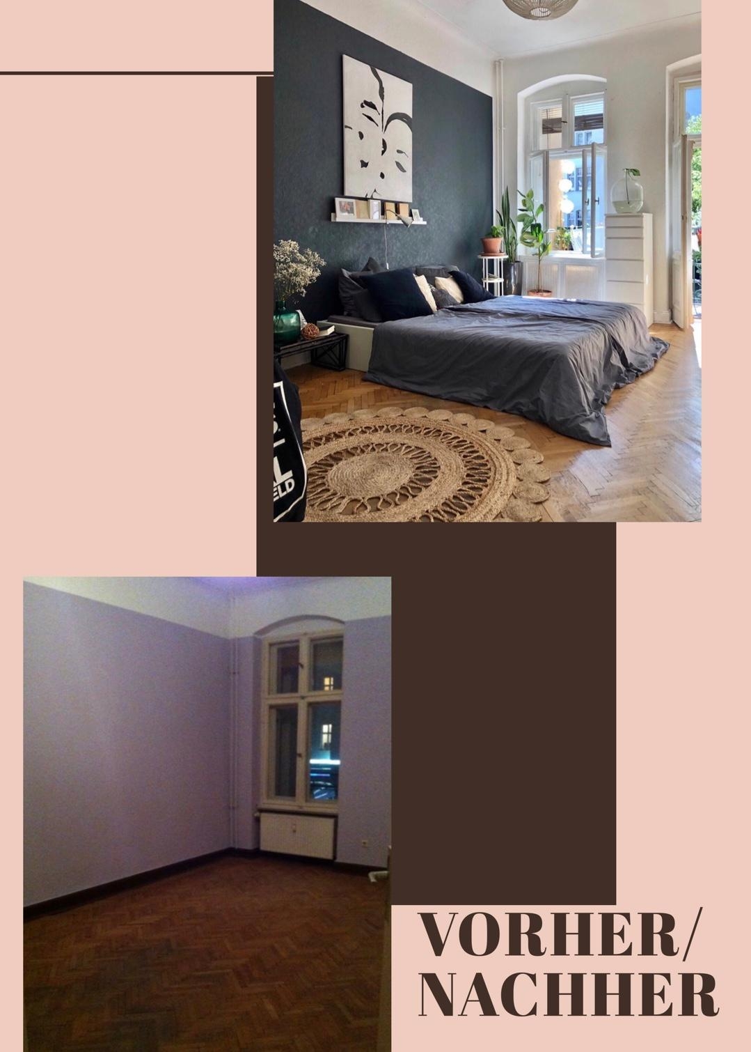 VORHER/NACHHER #schlafzimmer #vorhernachher #renovierung #altbau #holzboden 