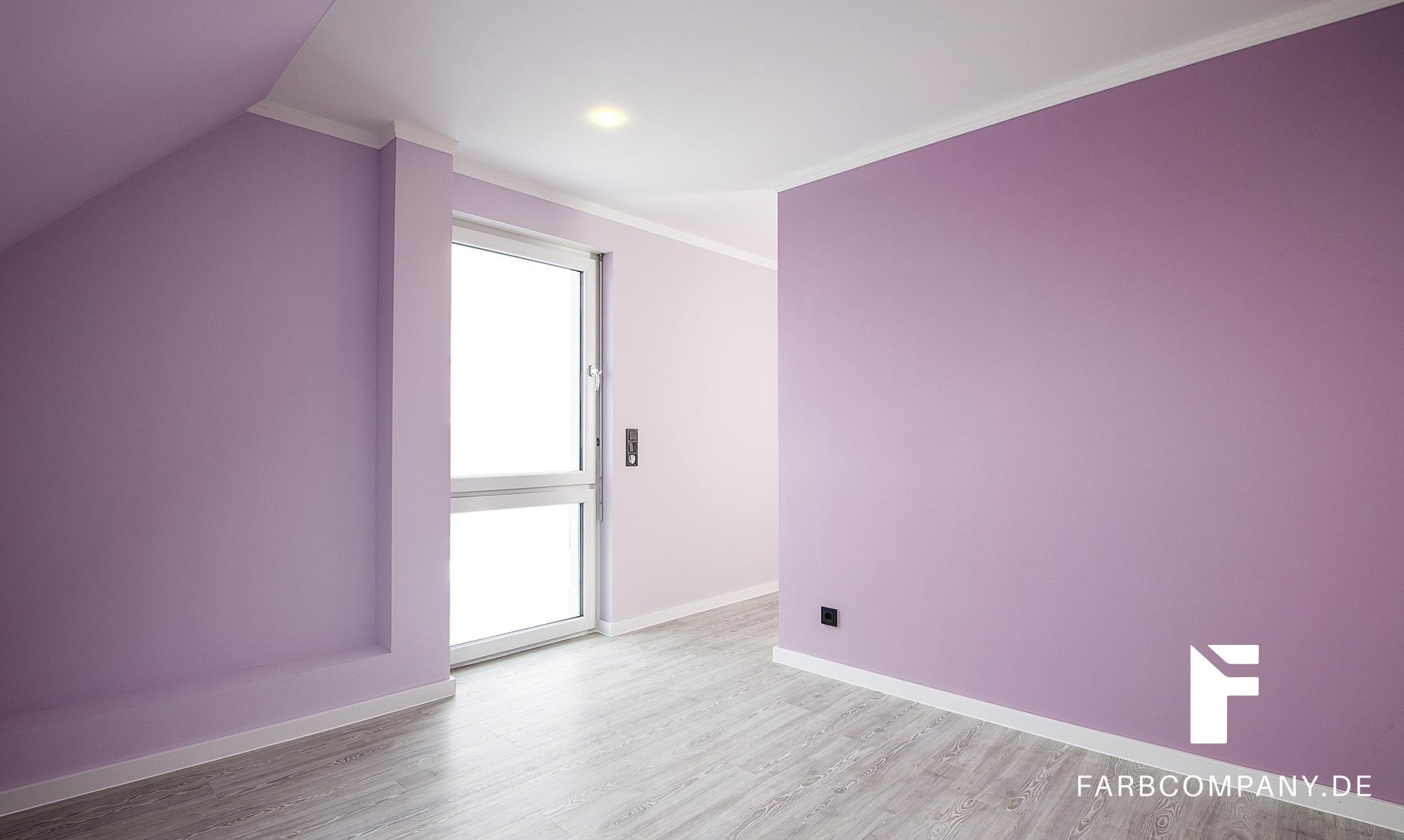 Wände mit Glattvlies/ Schlafzimmer in angenehmen, pastelligen Farbtönen #wandfarbe ©Farbcompany/ Mike Schleupner