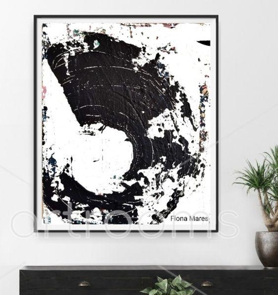 Wall art in pure black and white! That ́s a everlasting art piece for your elegant home interior! Artist FIONA MARES.