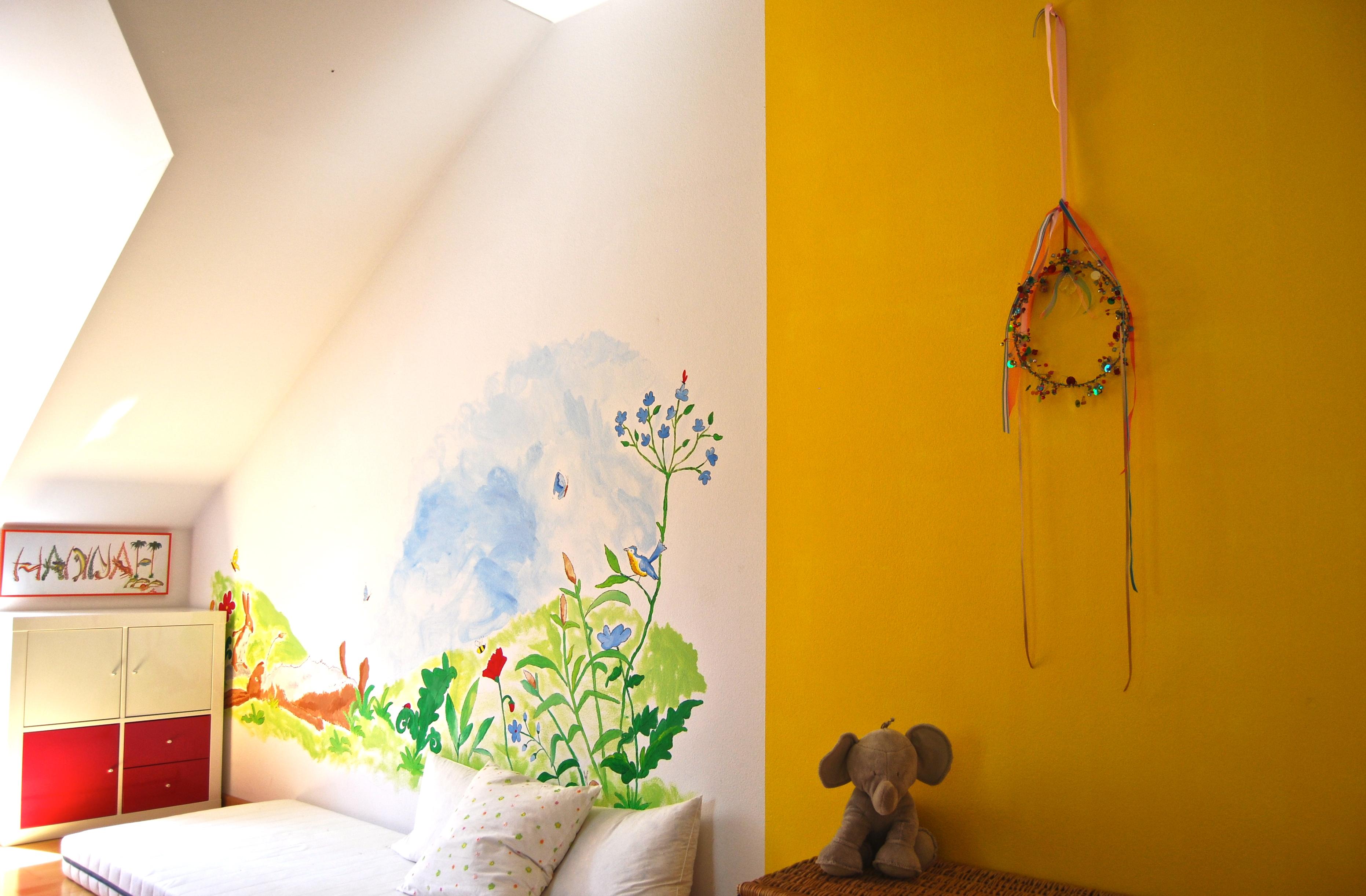 Wandgestaltung im Kinderzimmer #wandmalerei #wandgestaltungkinderzimmer ©Andrea Stolberg - Raum für Wunder