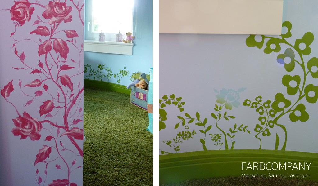 Wandtattoo im Kinderzimmer #wandtattoo #deckenmalerei ©Farbcompany/ Mike Schleupner