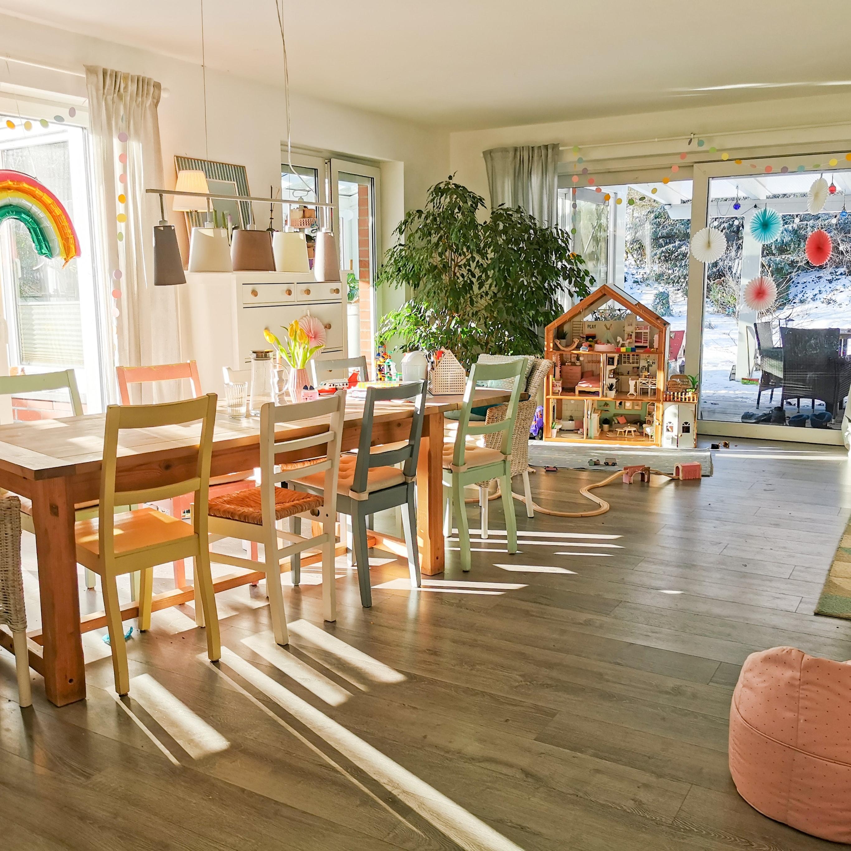 Willkommen in der Villa Kunterpastell #bunt #stilmix #pastell #colourfulliving #esszimmer #wohnzimmer #livingroom