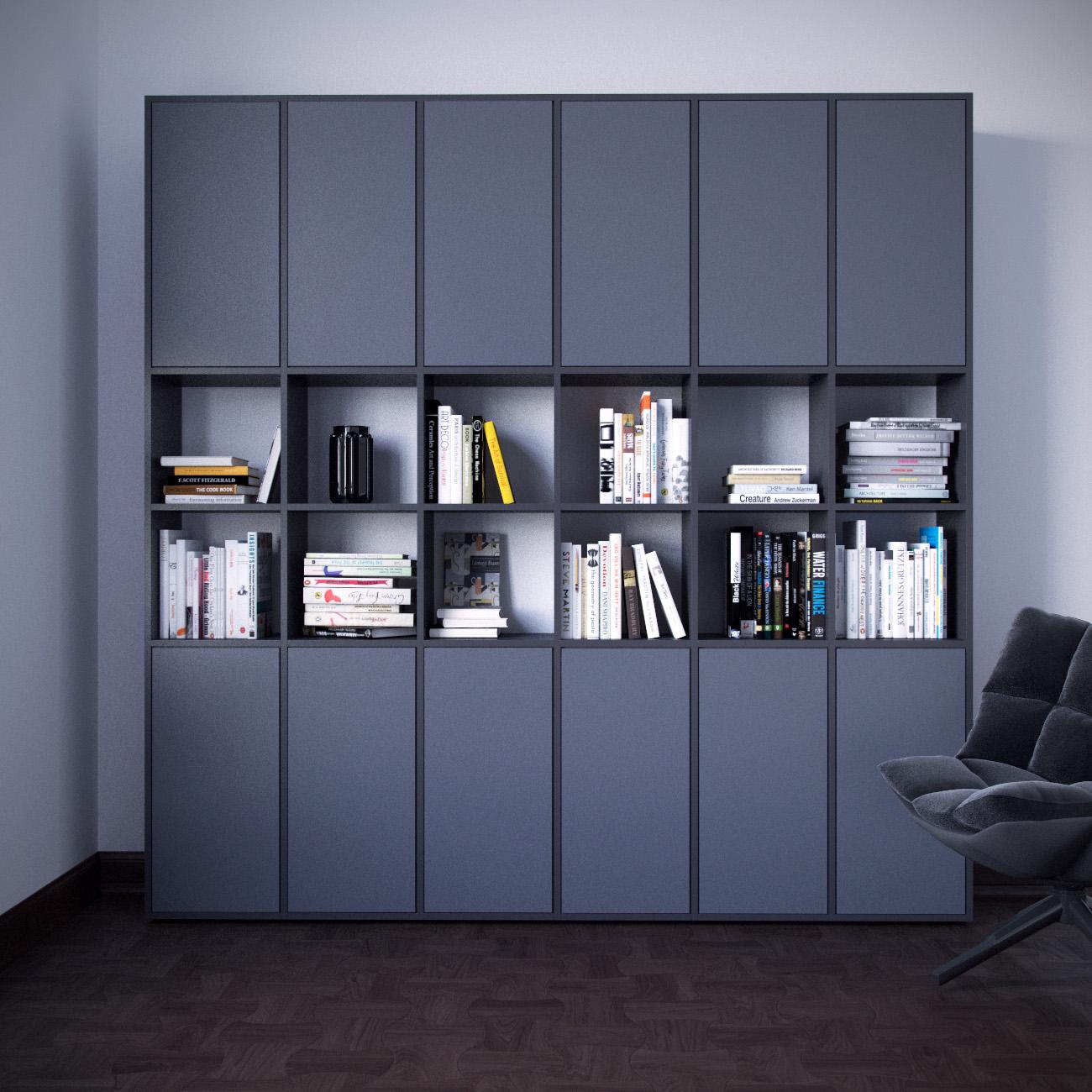 Wohnwand in Grau und Anthrazit #minimalistisch #schrankwand #wohnwand #skandinavischesdesign ©mycs GmbH