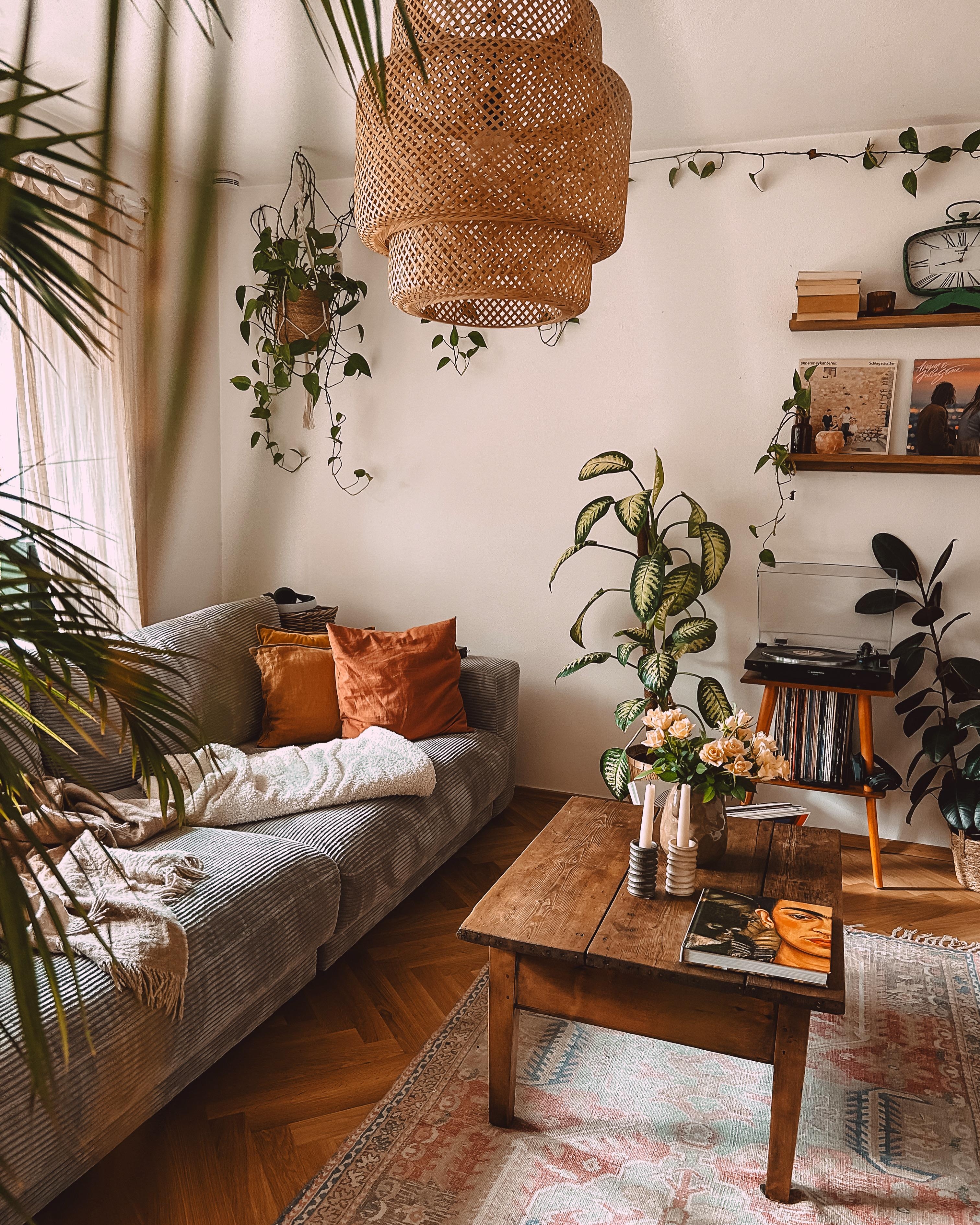#wohnzimmer #couch #sofa #cordsofa #pflanzen #bilderleiste #ikea #teppich