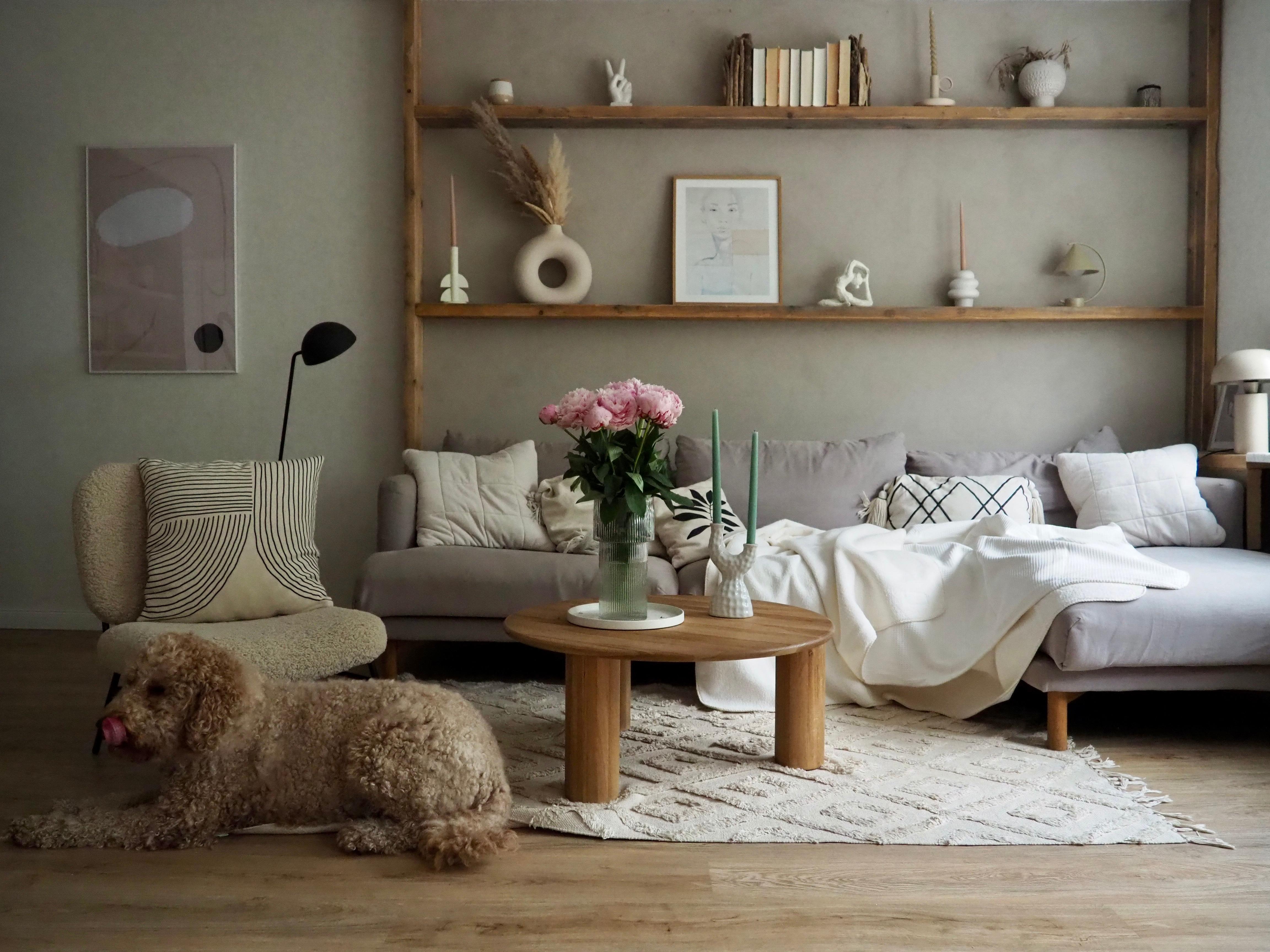 #wohnzimmer #hundeliebe #coffeetable #COUCHstyle #couchmagazin #pfingstrosen