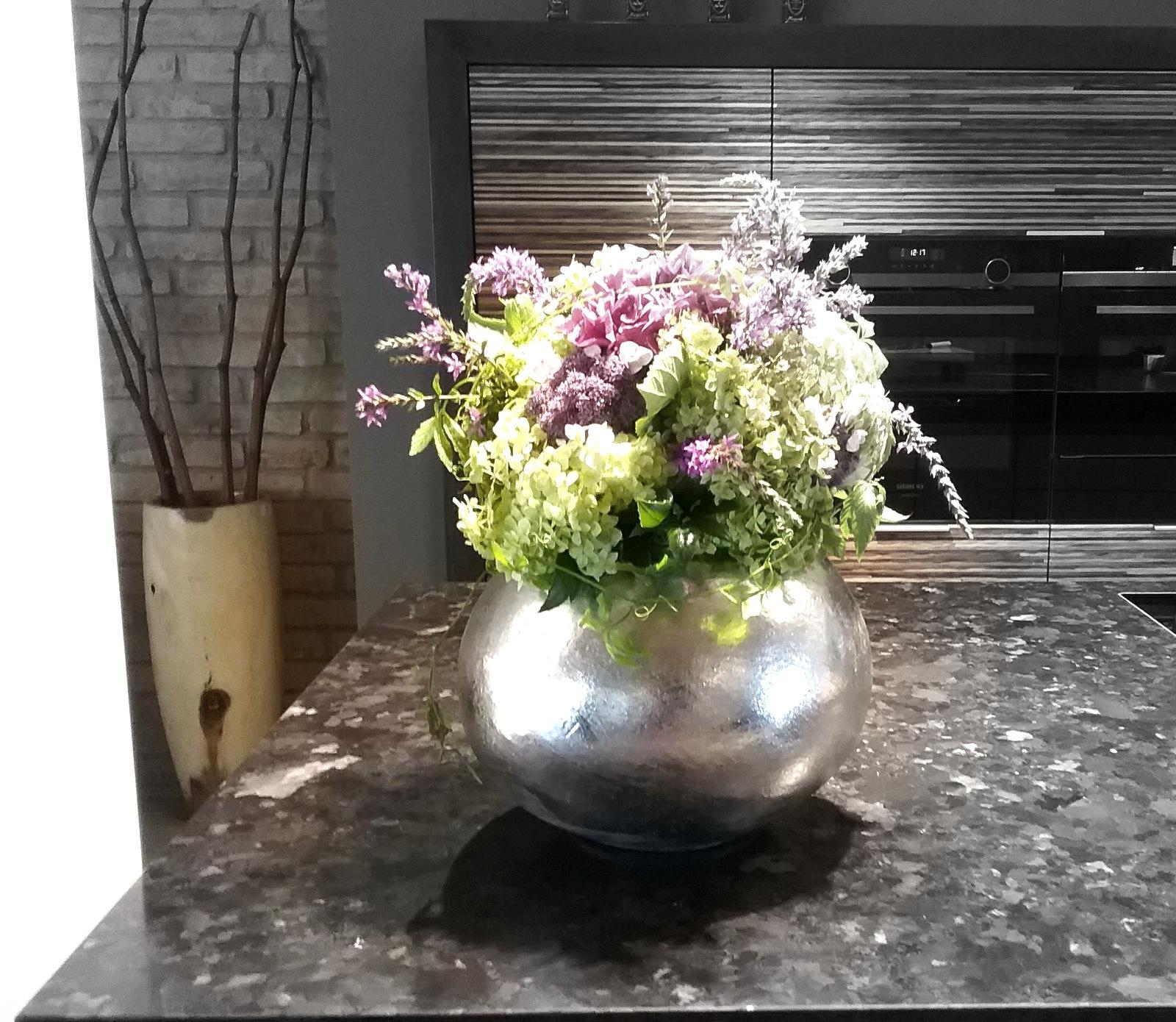 wunderschöne #Blumenvase #edel #silber #handgefertigt #Terrakotta #Vase #Kugelvase #Deko #Geschenk