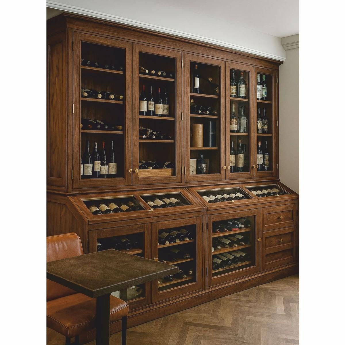 Zeitlose Eleganz im Landhausstil: Der Casa Padrino Weinschrank in edlem Dunkelbraun vereint rustikale Natürlichkeit mit luxuriöser Ausstrahlung. #weinschrank