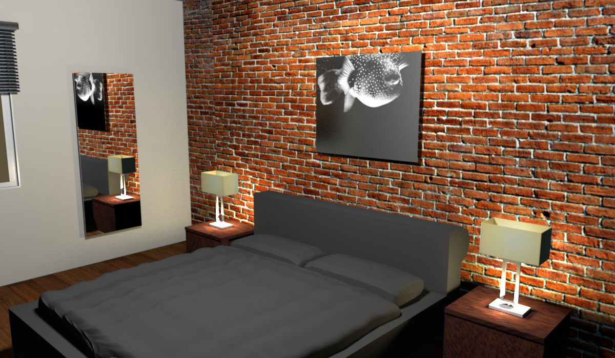 Ziegelwand im Schlafzimmer #nachttisch #ziegelwand ©www.fashionforhome.de