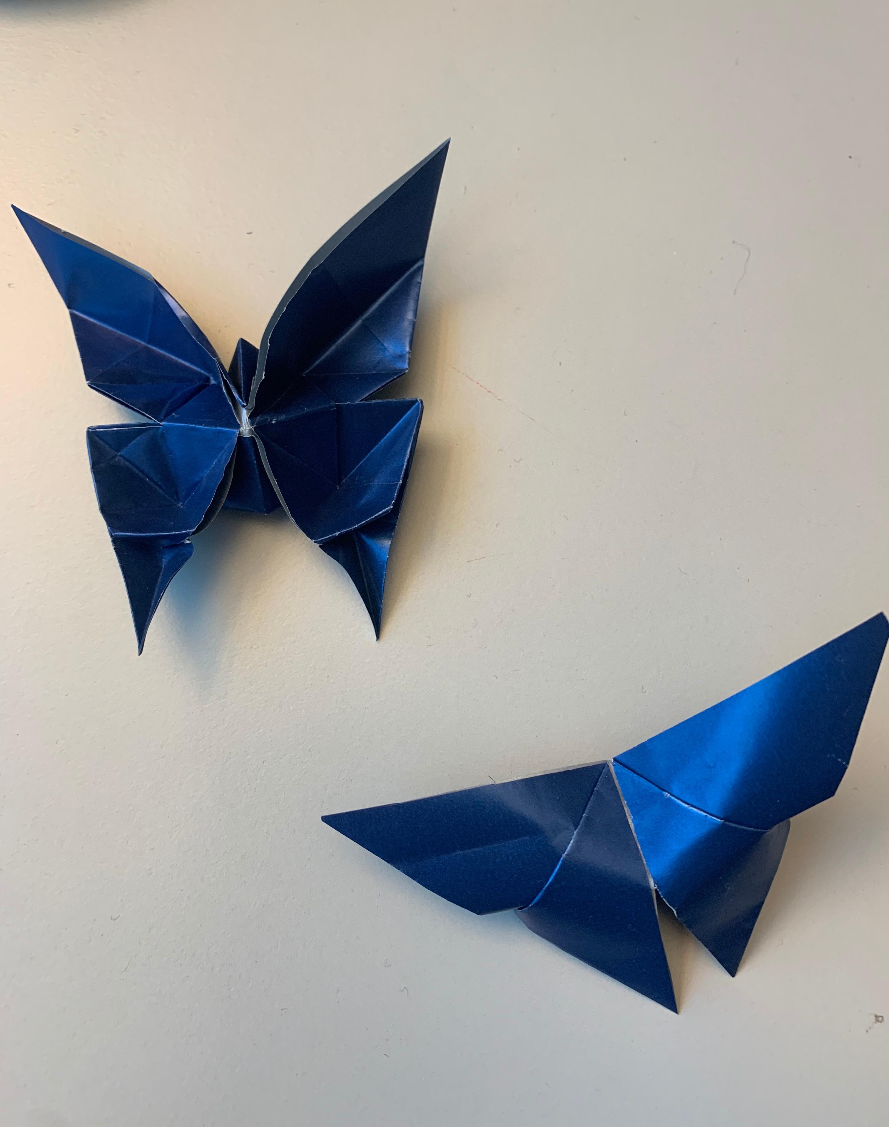 Zum ersten Mal Origami Schmetterlinge selber gemacht. #DIY 