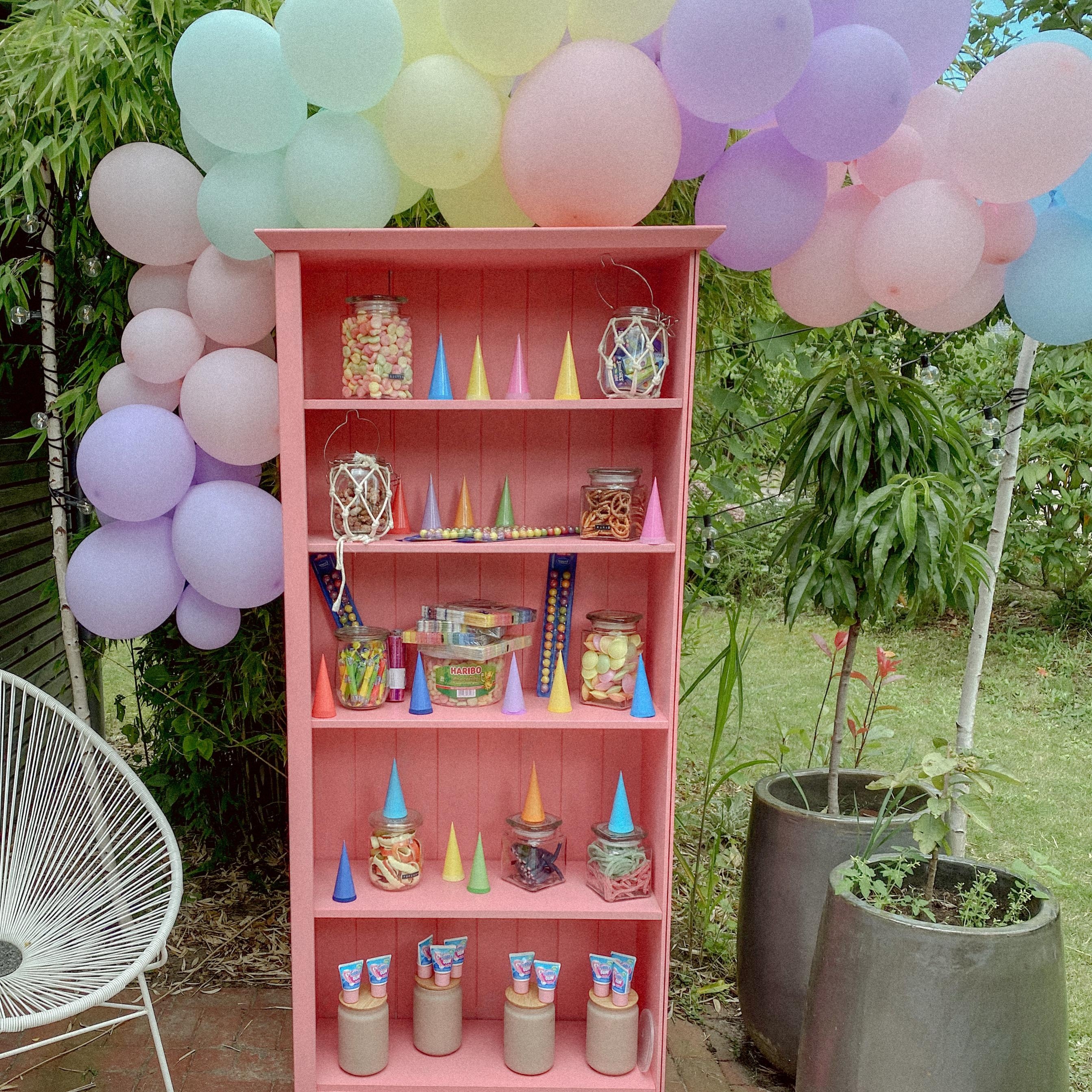 Zur #Einschulung: #candybar #ballongirlande #pink